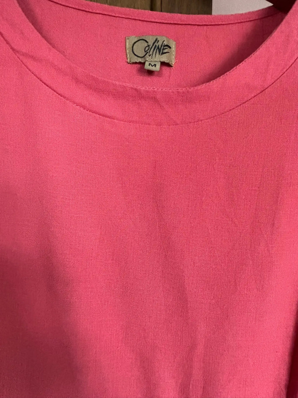 Robe en lin framboise - T.36/38- Vintage - Années 2000
