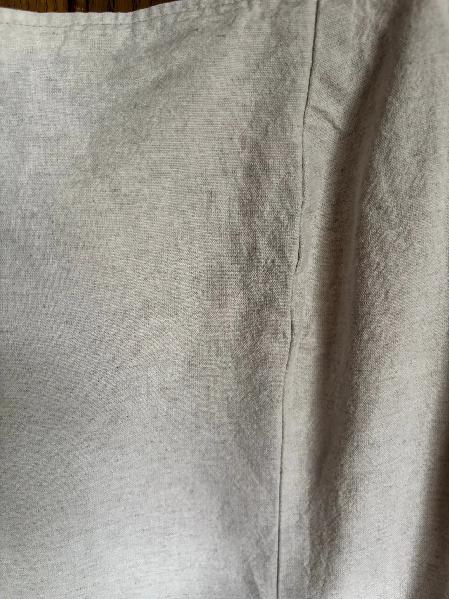 Robe droite beige coton & lin – Lucchini – T. 38 – Vintage années 90/2000