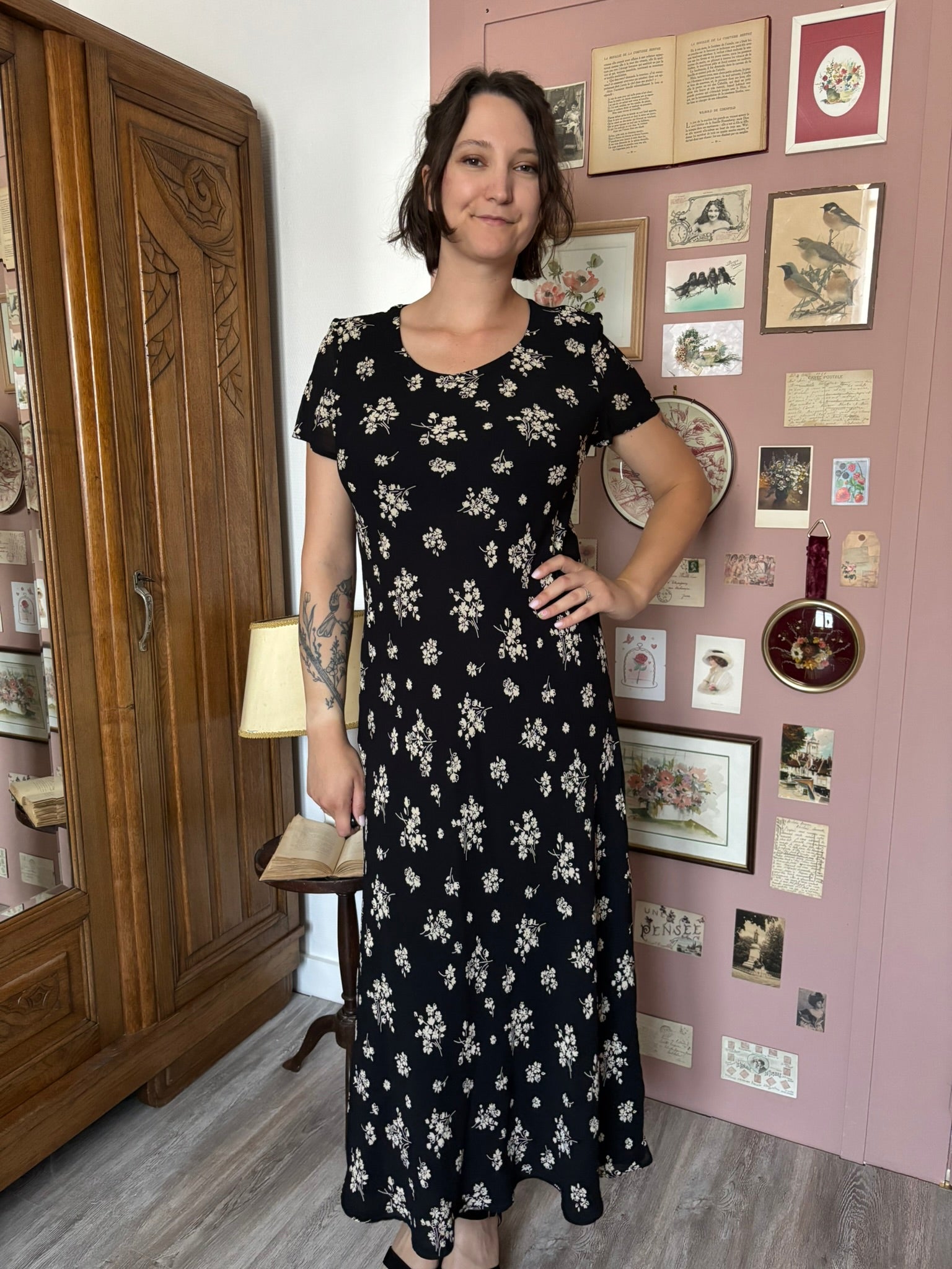 Robe longue fleurie – T.36/38 – Laura Ashley – Années 90/2000
