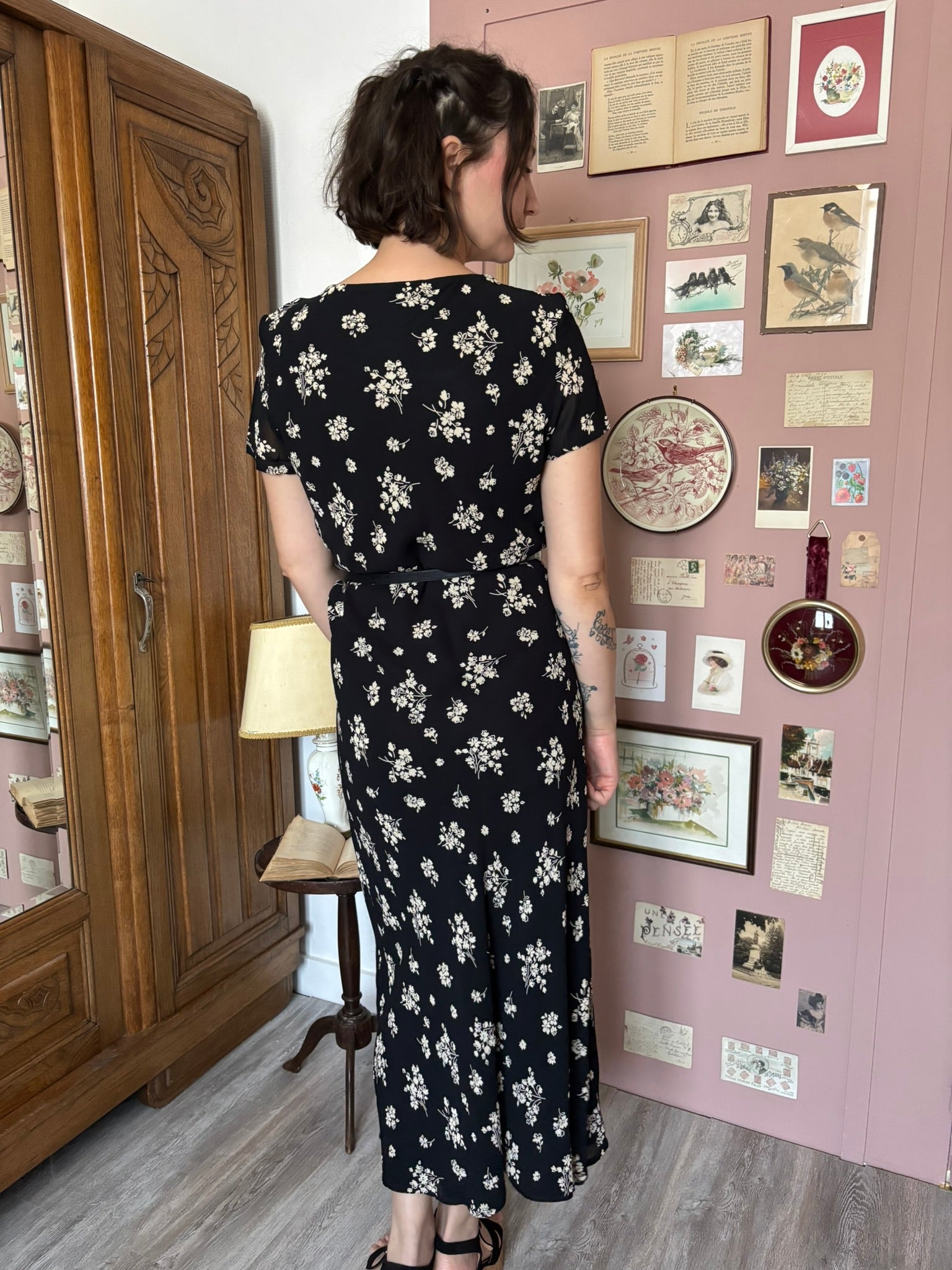Robe longue fleurie – T.36/38 – Laura Ashley – Années 90/2000