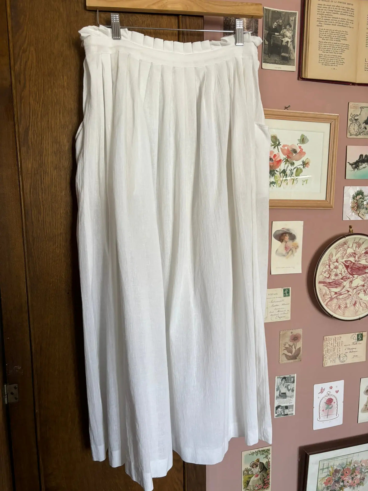 Jupe longue blanche ceinturée – T. 36/38 – George Rech – Vintage années 90/2000