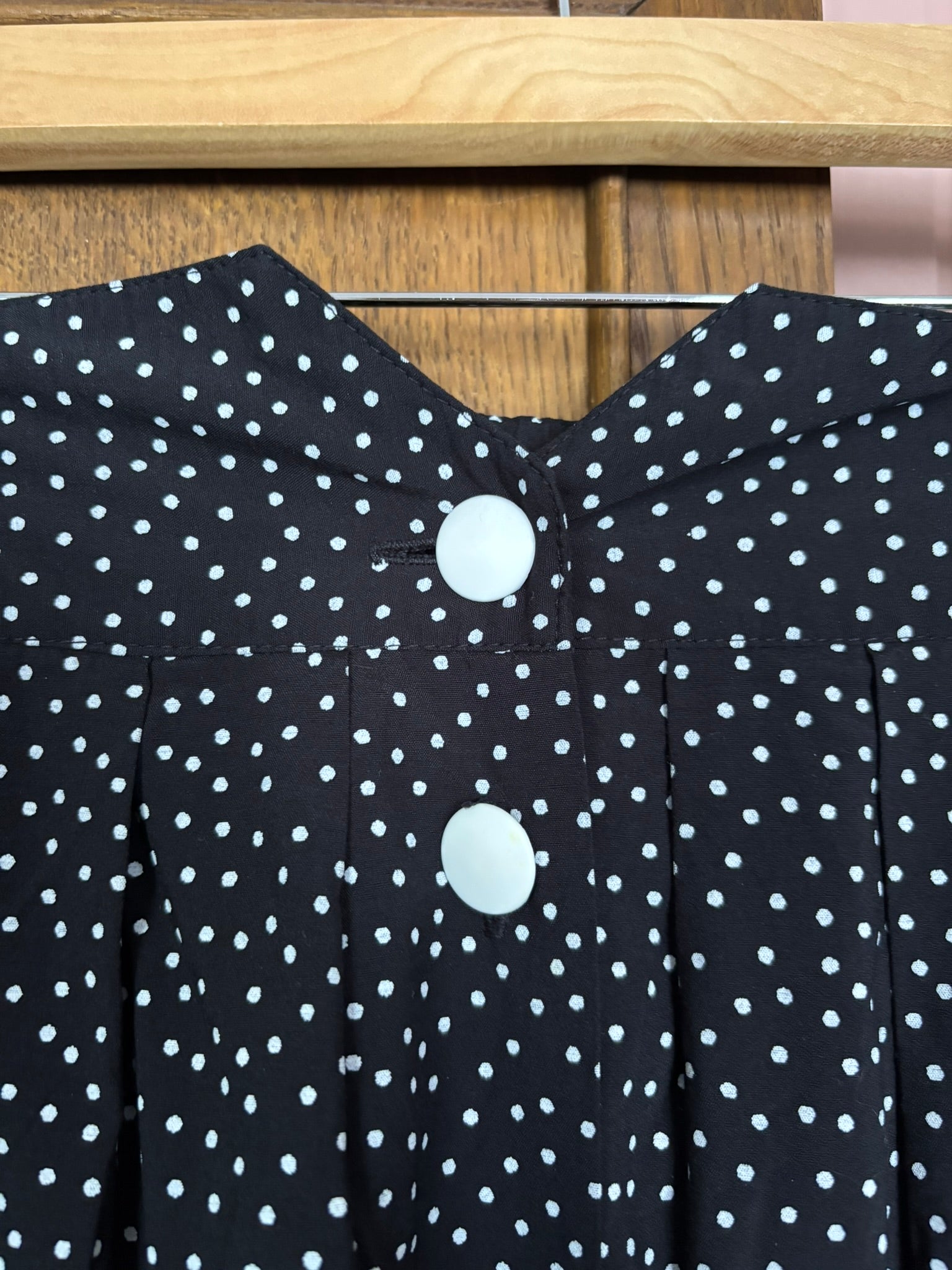 Jupe patineuse à pois noirs & blancs – T. 36/38 – Vintage années 80/90