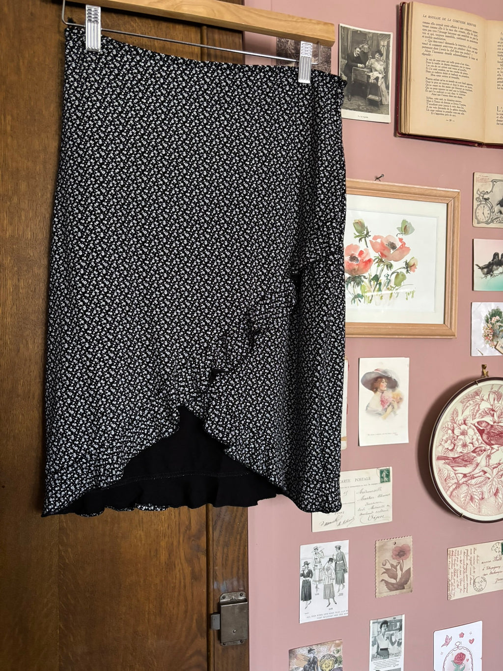 Jupe liberty noire – T. 34/36 – Vintage années 90/2000