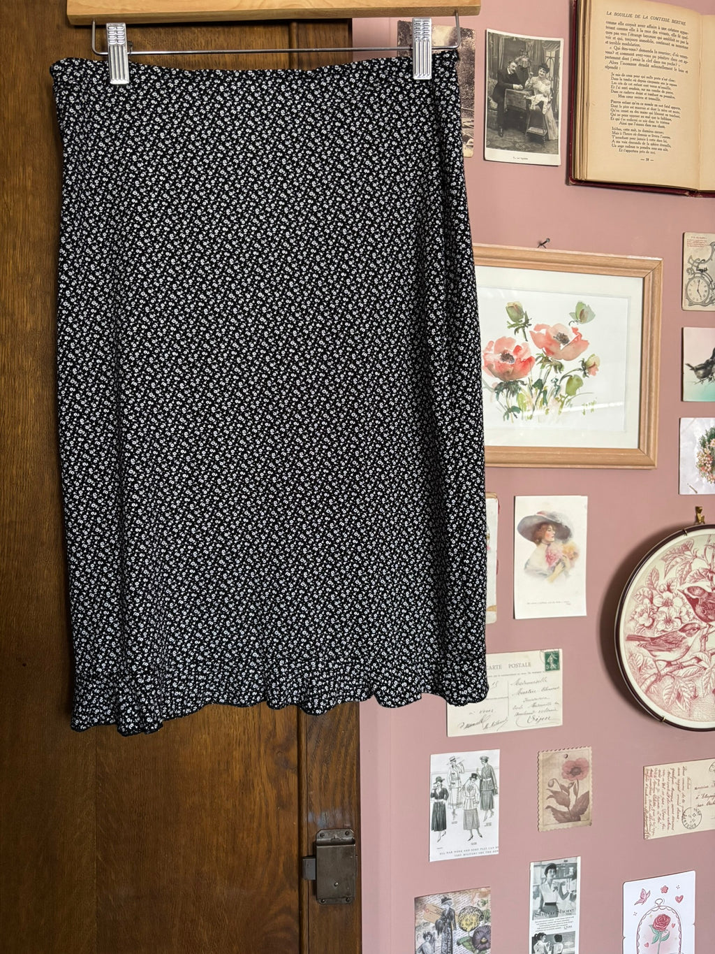 Jupe liberty noire – T. 34/36 – Vintage années 90/2000