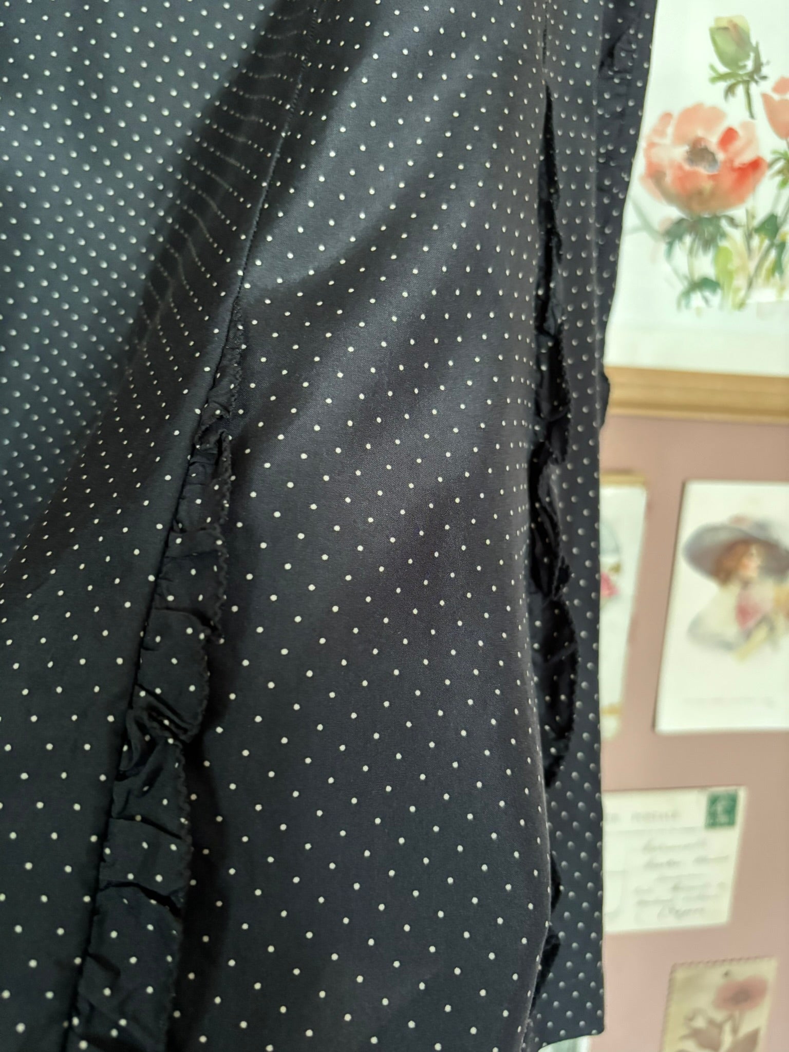 Jupe fluide en soie à pois – T.40 – Sportmax – Vintage – Années 90/2000