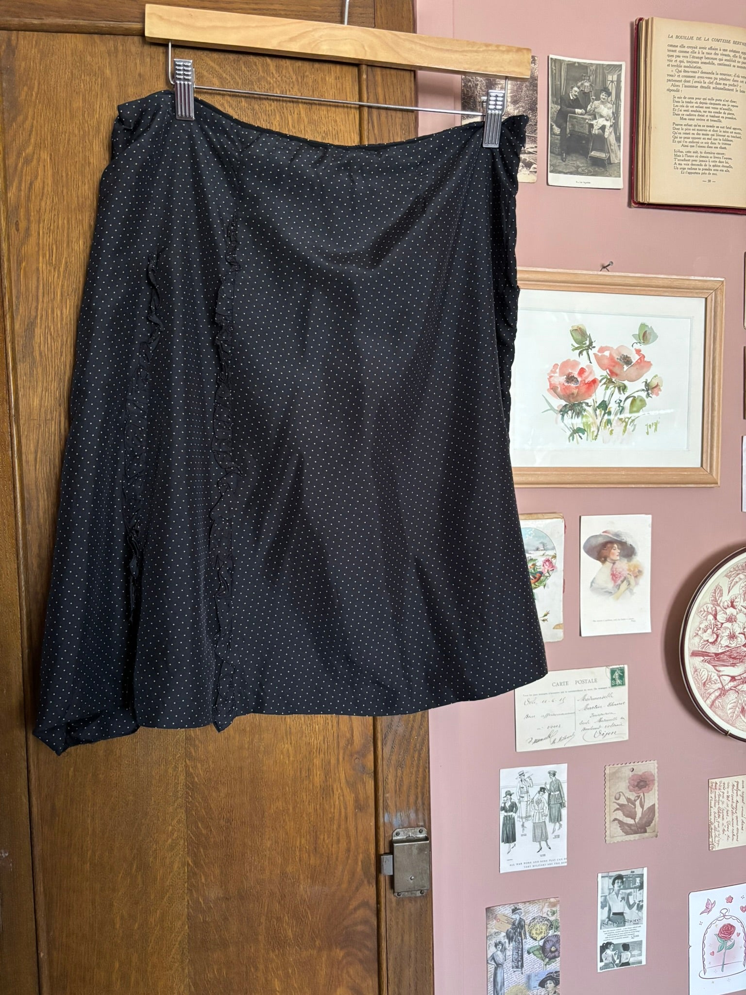 Jupe fluide en soie à pois – T.40 – Sportmax – Vintage – Années 90/2000
