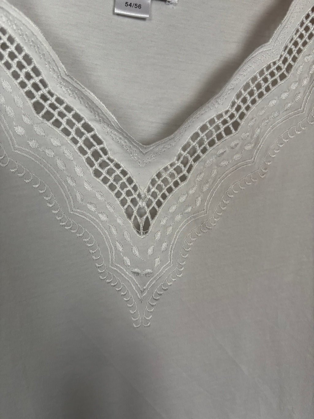 T-shirt vintage blanc brodé Afibel – T.54/56 – Années 90/2000