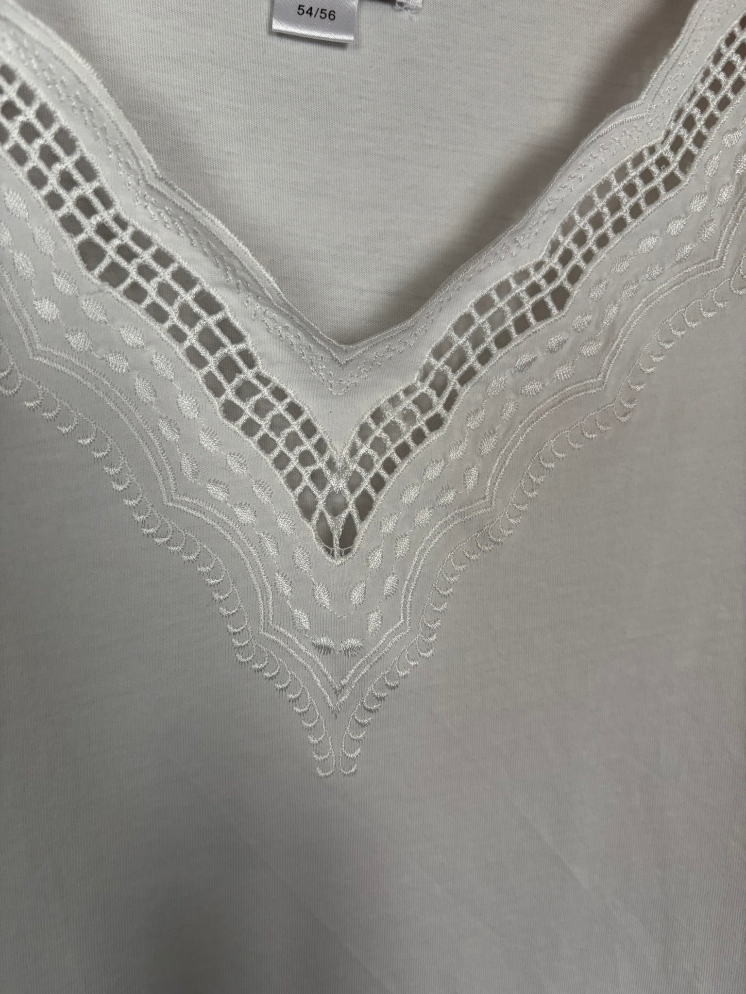 T-shirt vintage blanc brodé Afibel – T.54/56 – Années 90/2000