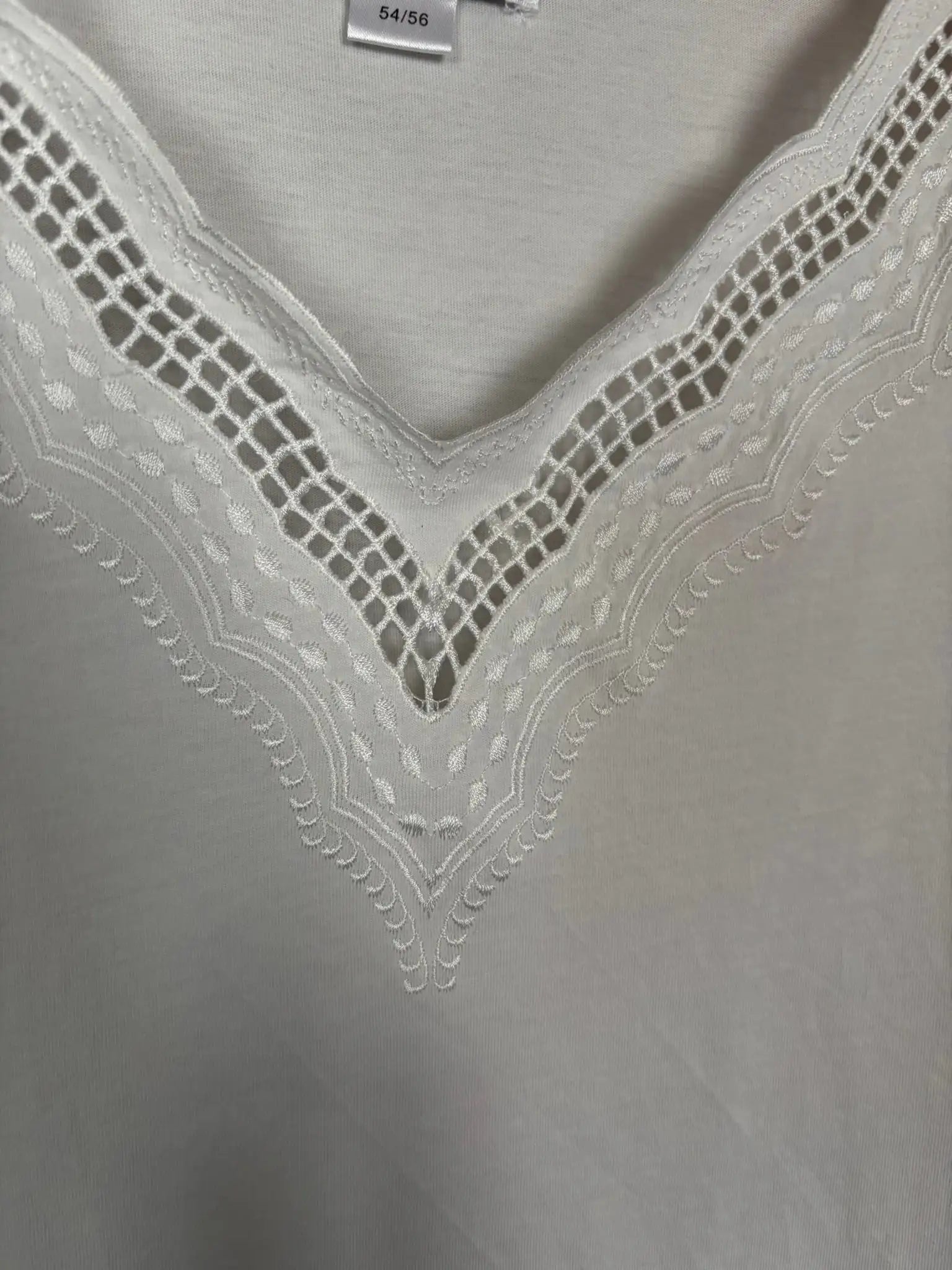 T-shirt vintage blanc brodé Afibel – T.54/56 – Années 90/2000