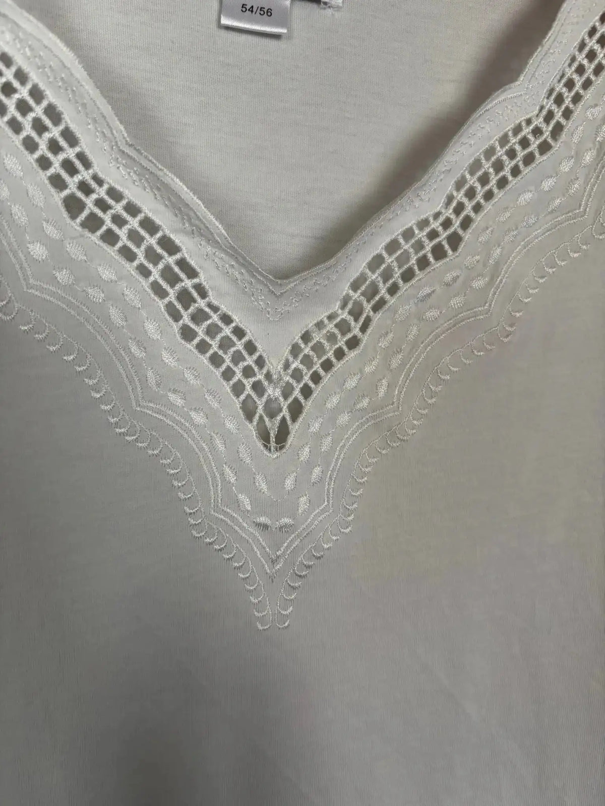 T-shirt vintage blanc brodé Afibel – T.46/48 – Années 90/2000