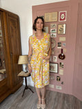 Robe fleurie ceinturée – Du 44 au 48 - Années 80