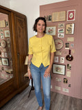 Vintage pastel yellow button-up jacket – Size M - 90s