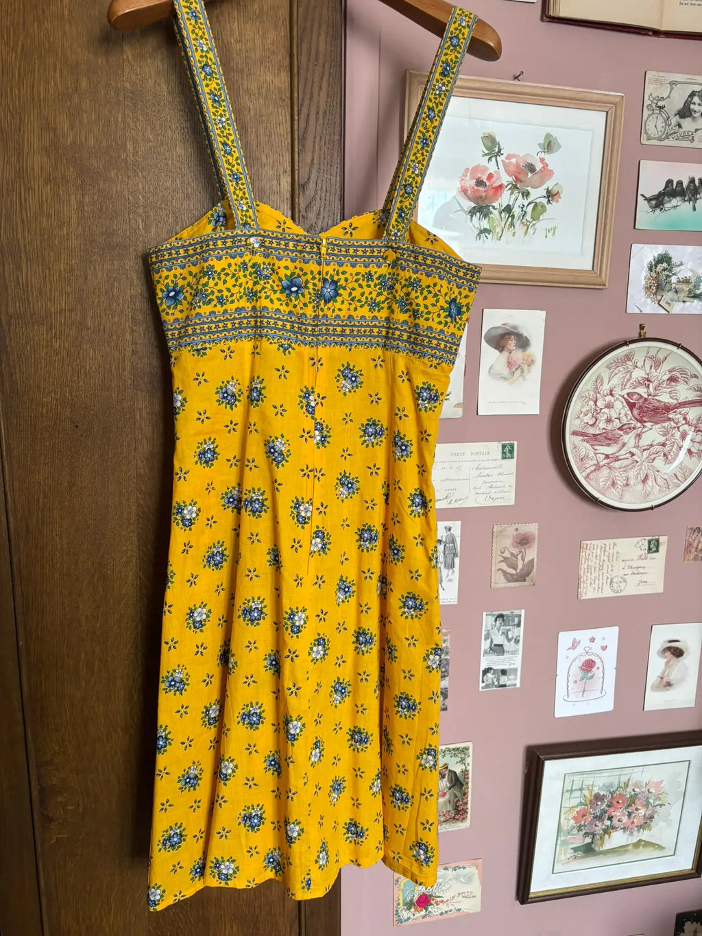 Robe à bretelles Valdrome – T.34/36 – Vintage années 70