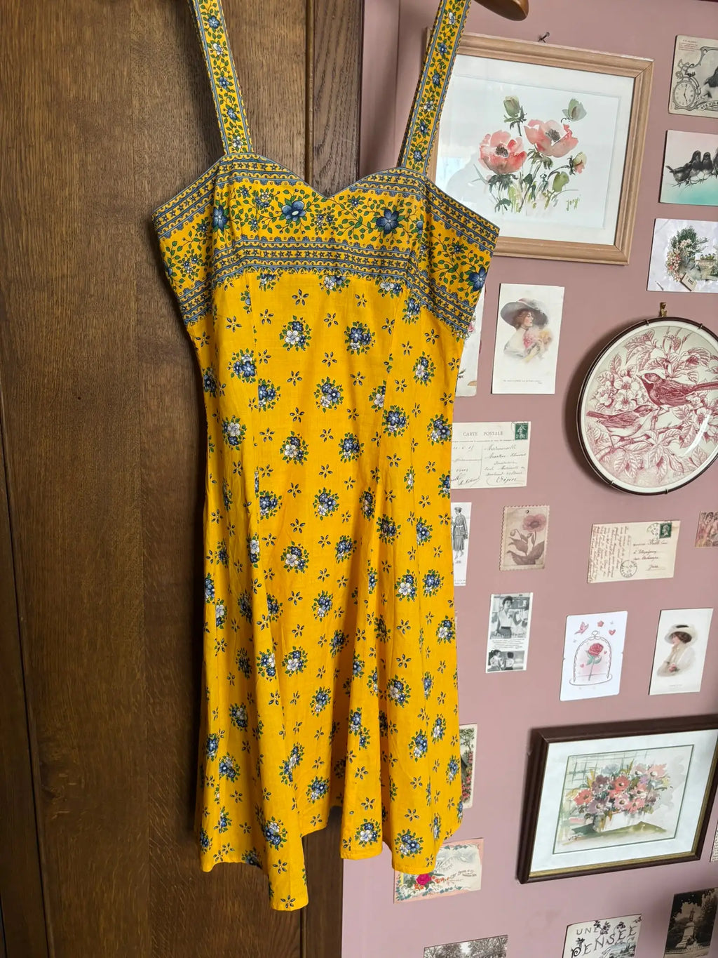 Robe à bretelles Valdrome – T.34/36 – Vintage années 70