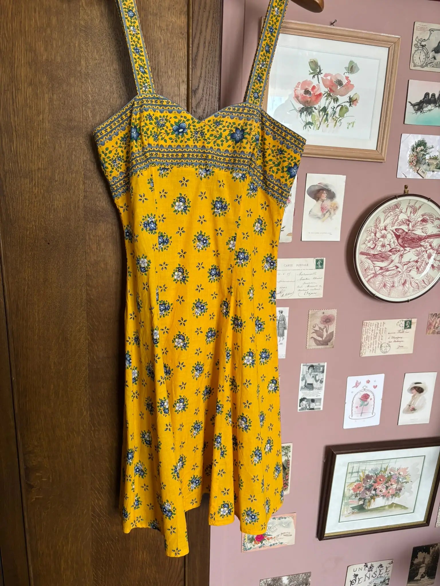 Robe à bretelles Valdrome – T.34/36 – Vintage années 70