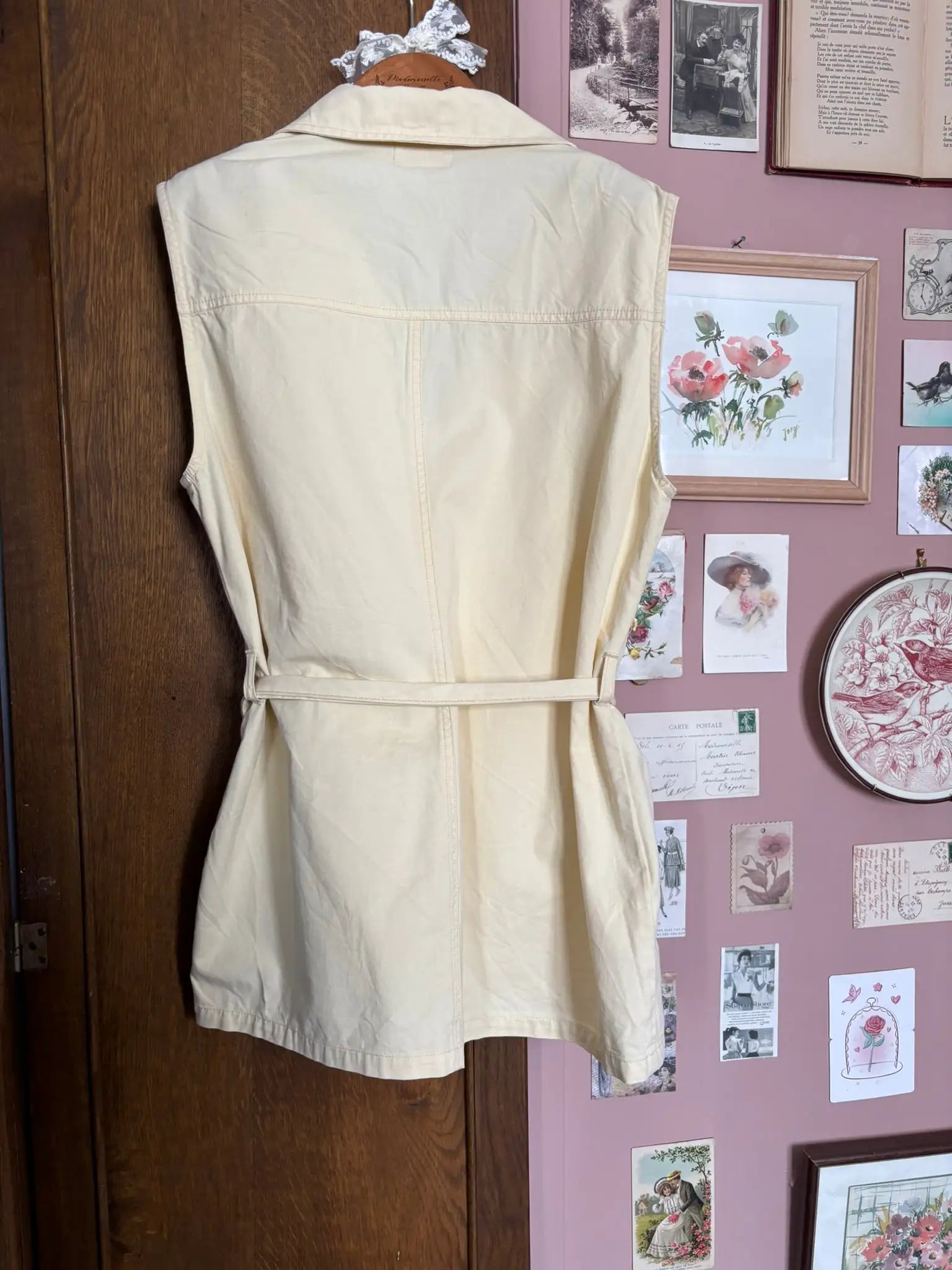 Gilet saharien vintage jaune vanille Kiabi – T. 38 - Années 90/2000