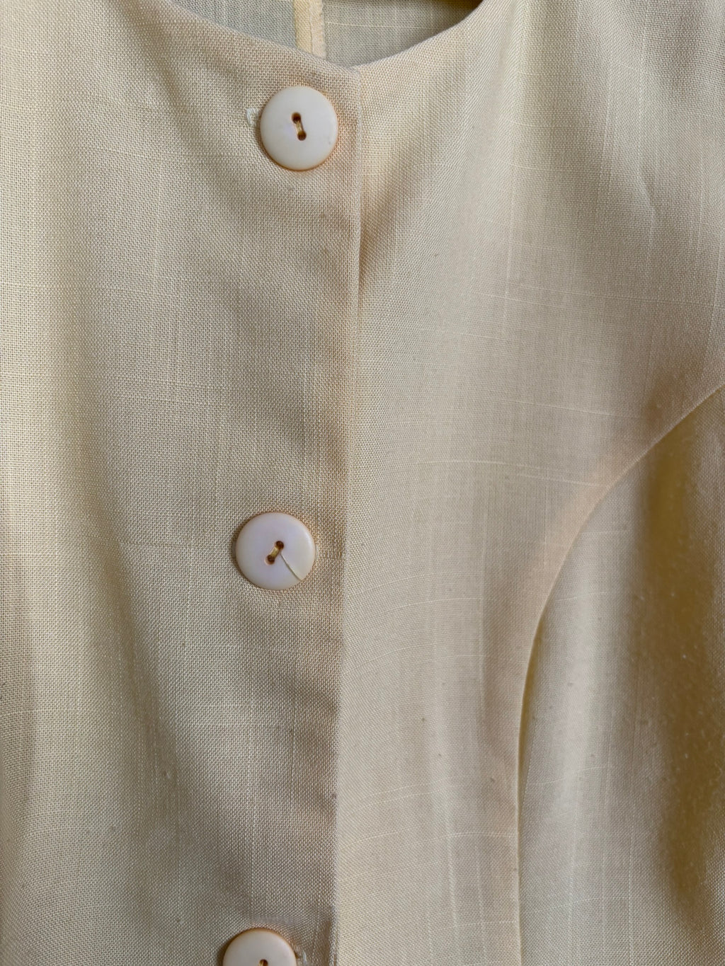 Vintage pastel yellow button-up jacket – Size M - 90s