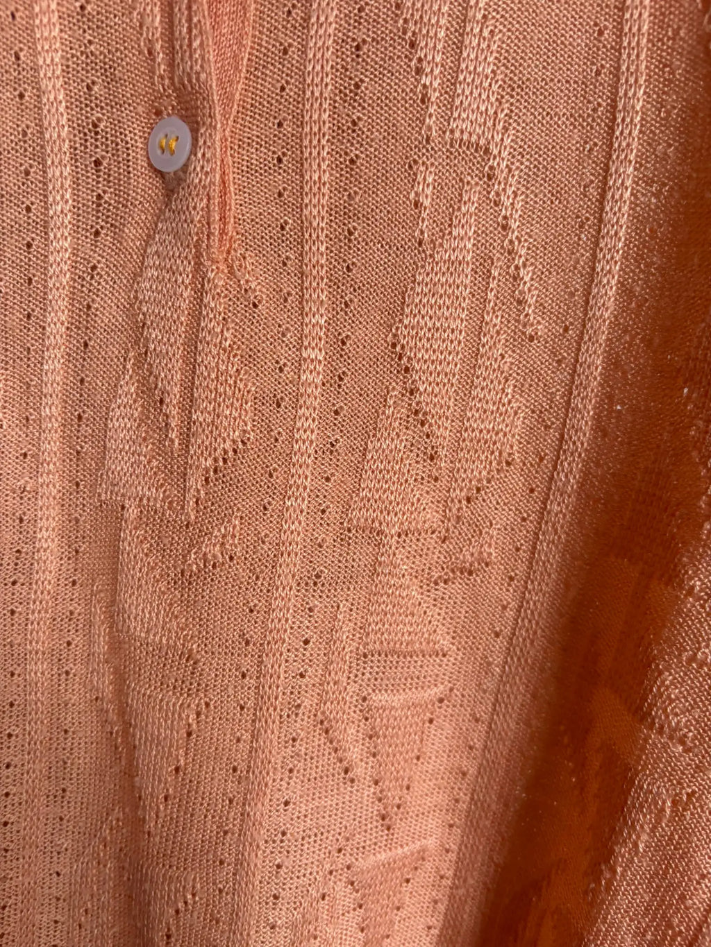 Polo vintage en maille ajourée pêche – T.40/42 - Années 80/90
