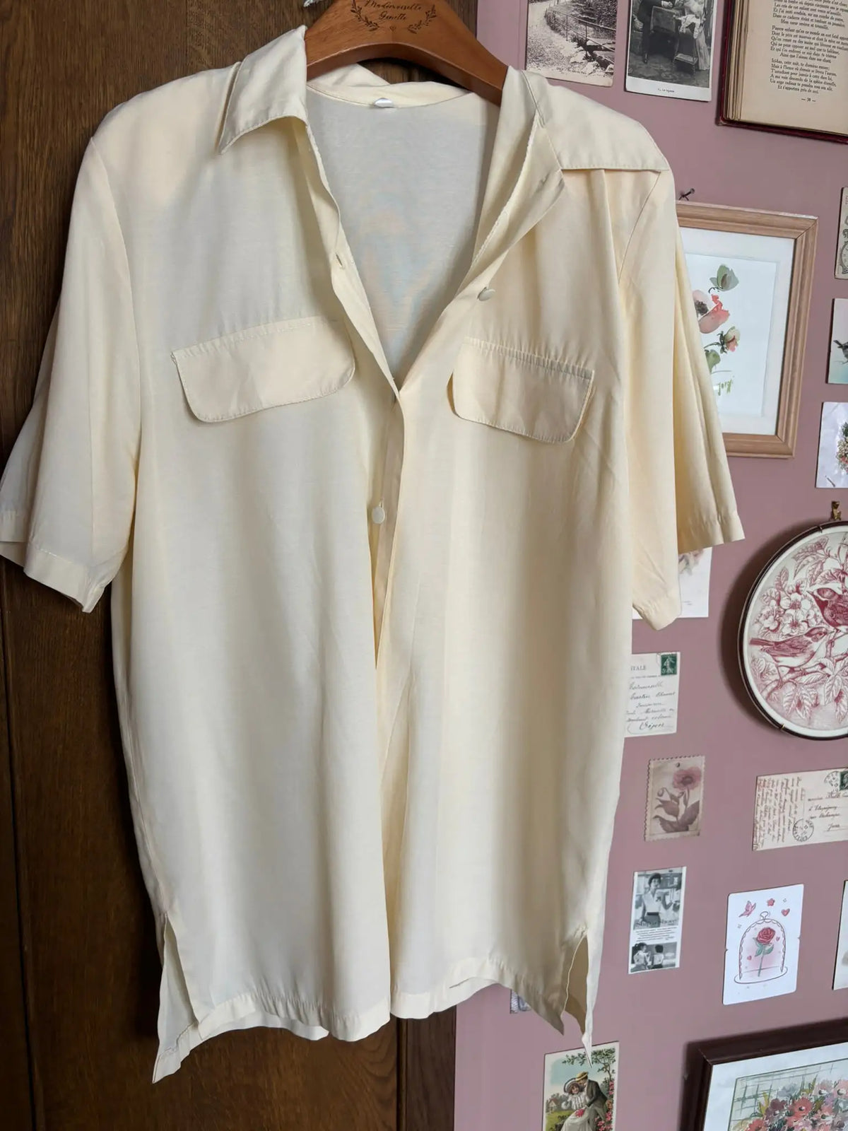 Chemisier jaune pastel vintage – T.42/44 - Années 80/90