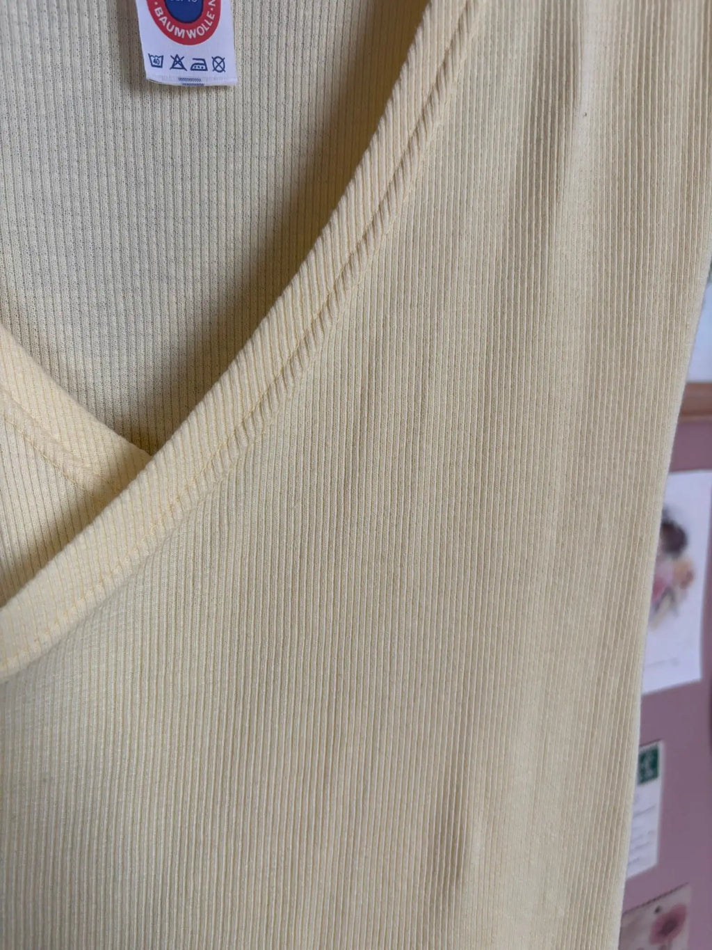 Robe midi jaune pastel en coton – De Waele - T.36/38 Années 80/90