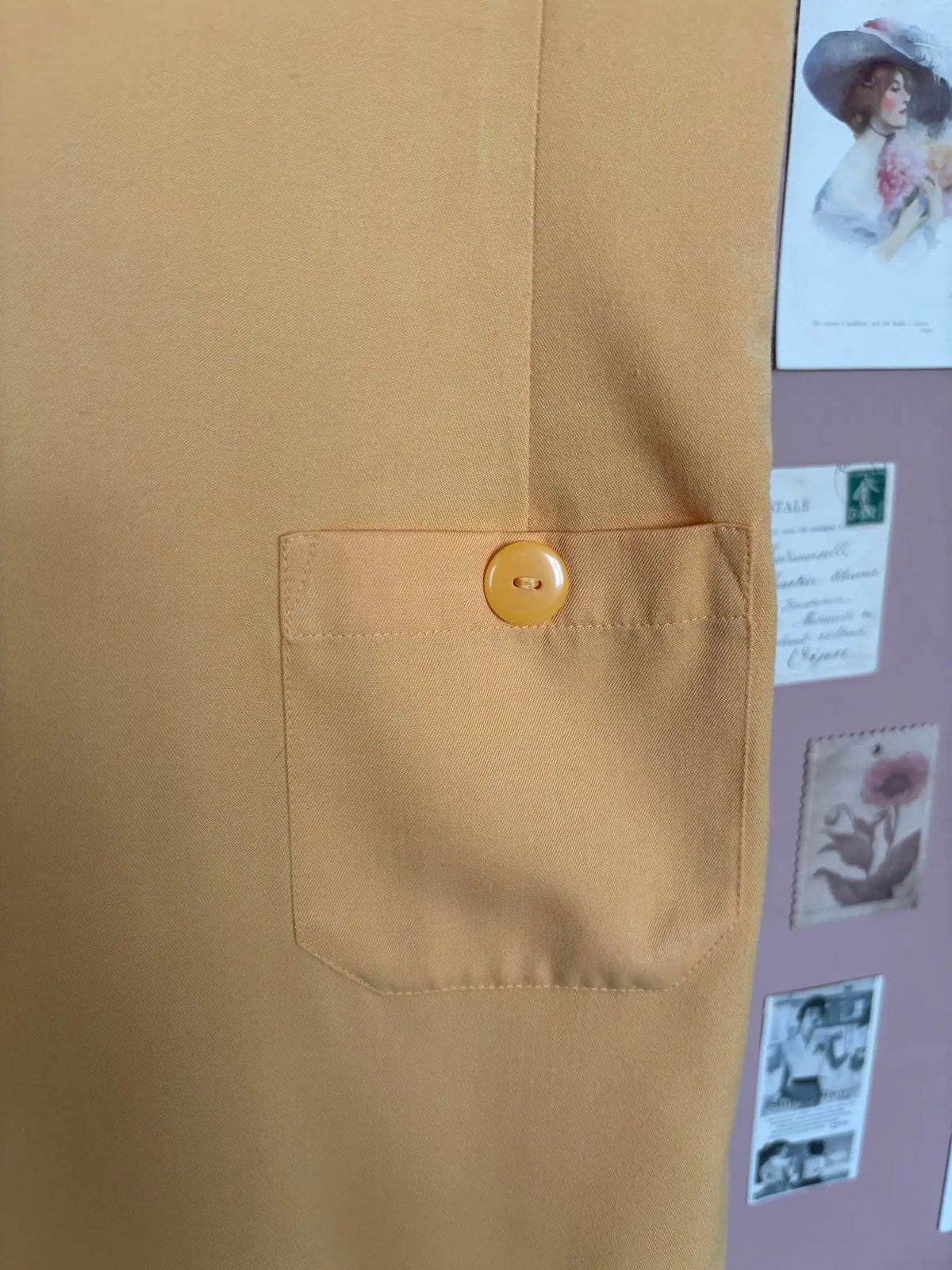 Pastel yellow pinafore dress – Size 8 (UK) / Size 4 (US) - 80s/90s