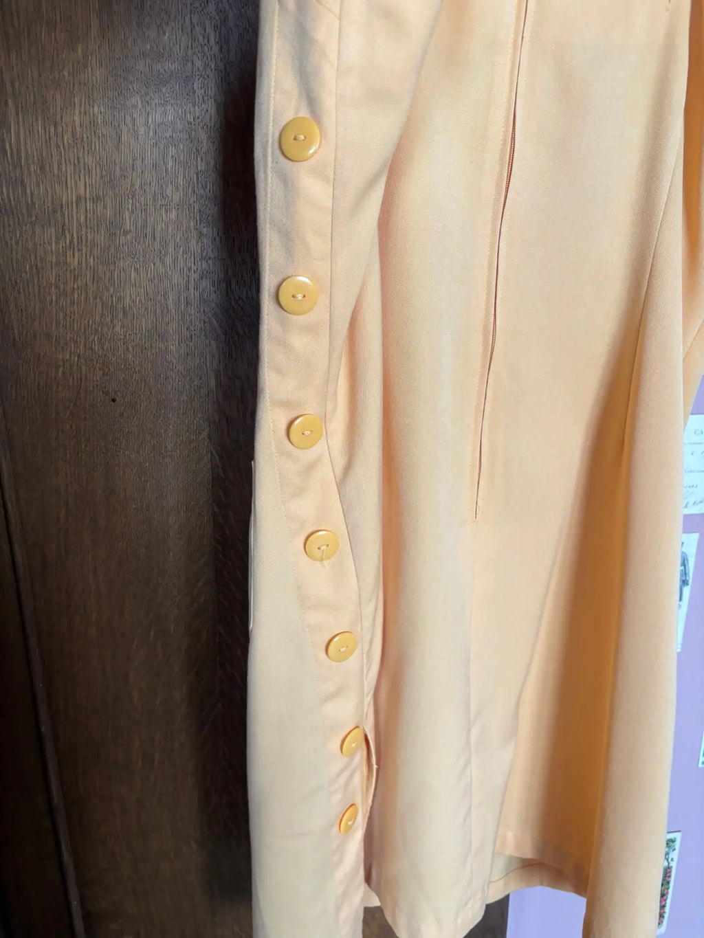 Pastel yellow pinafore dress – Size 8 (UK) / Size 4 (US) - 80s/90s
