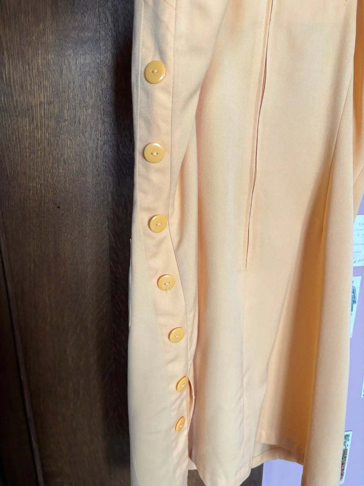 Pastel yellow pinafore dress – Size 8 (UK) / Size 4 (US) - 80s/90s
