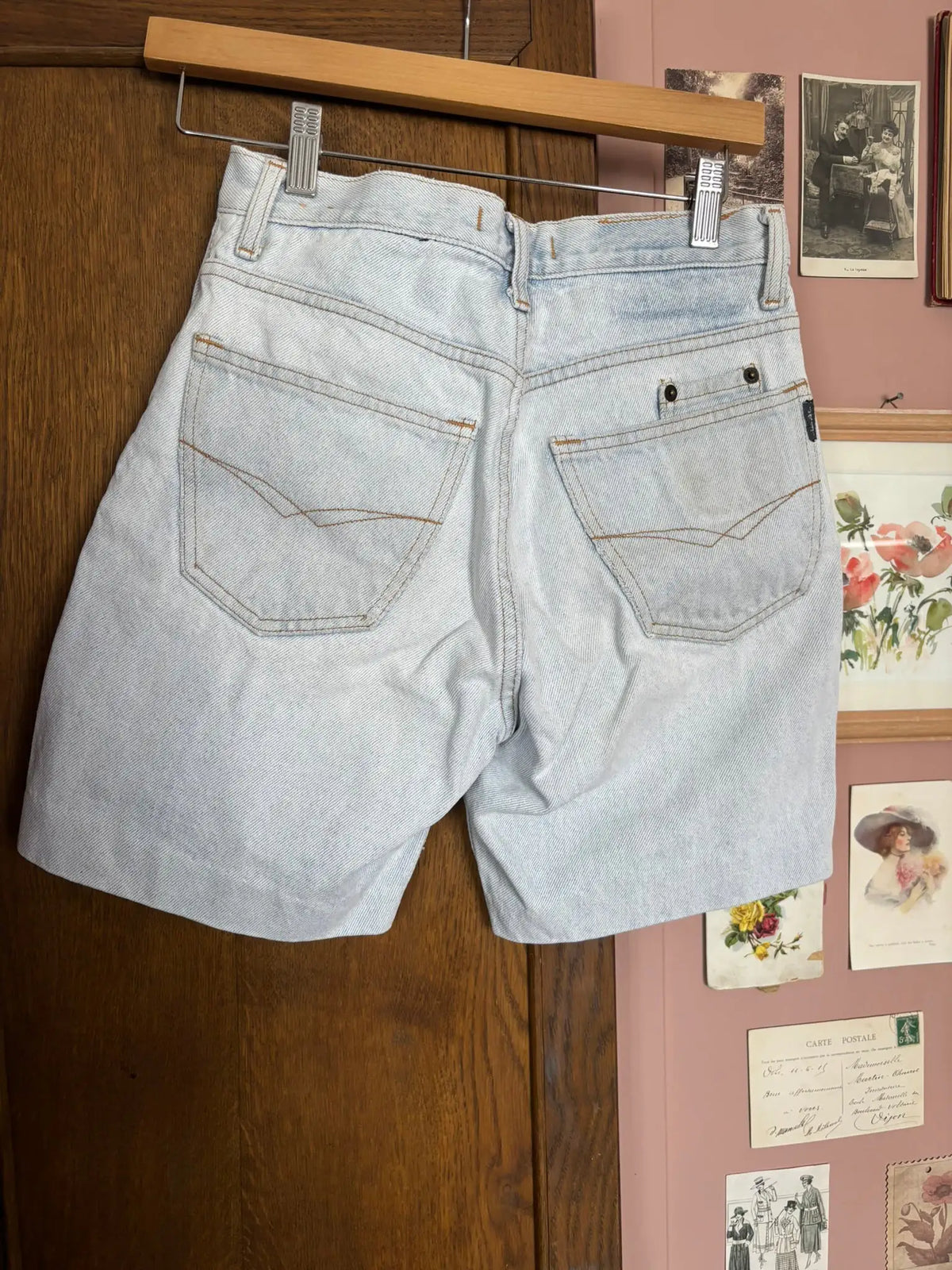 Short en jean clair taille haute Jost – T.34 – Vintage années 80/90
