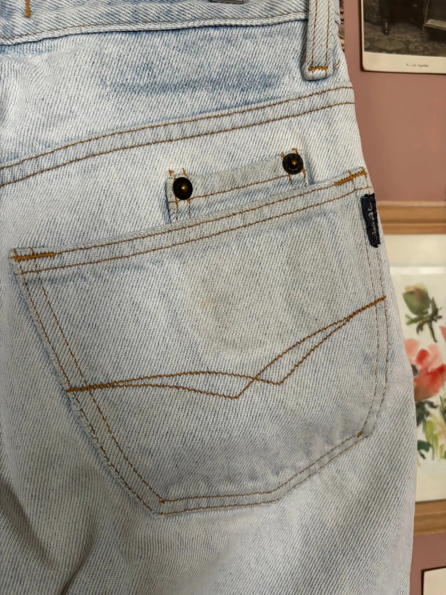 Short en jean clair taille haute Jost – T.34 – Vintage années 80/90