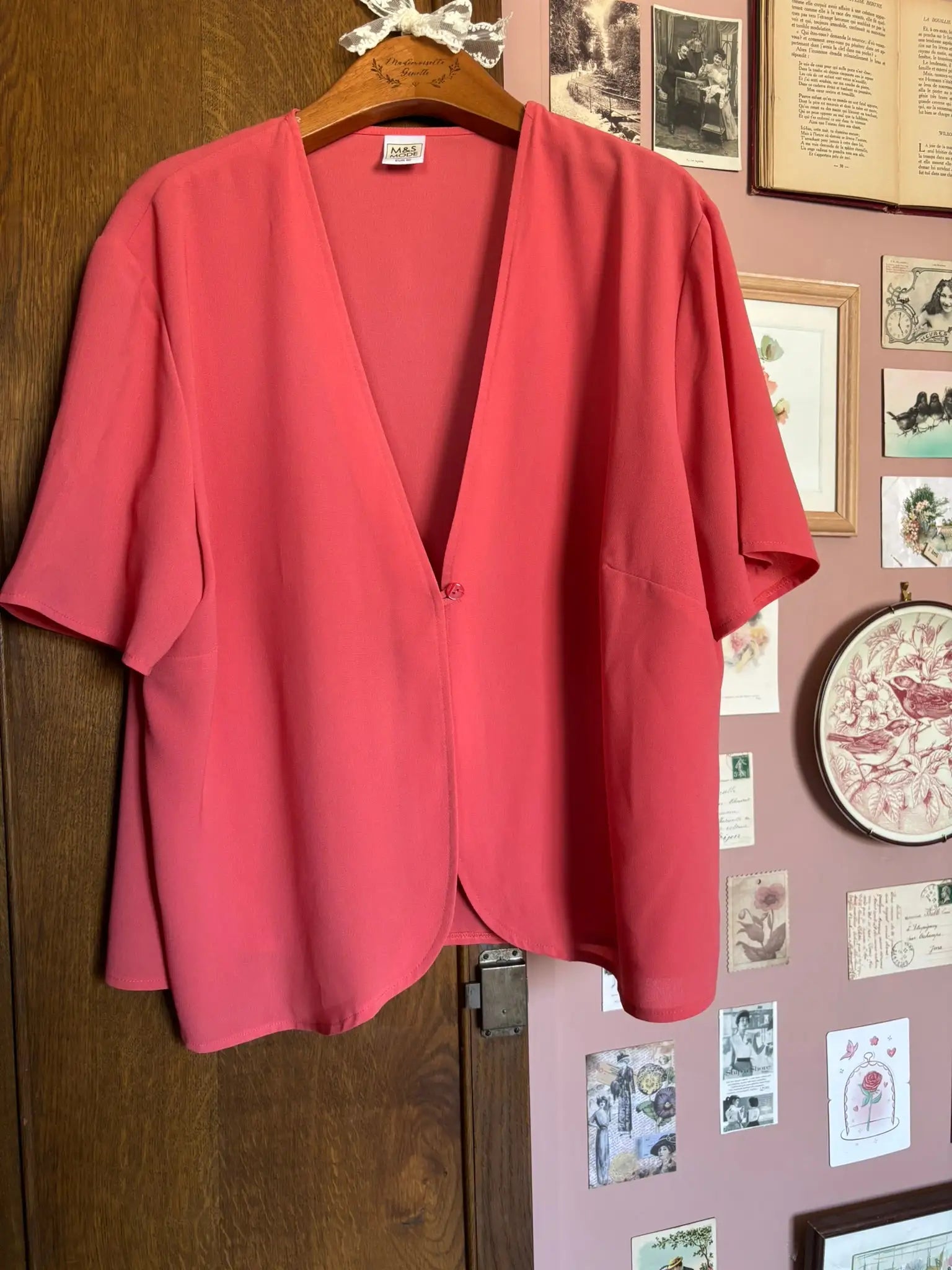 Boléro corail vintage M&S Mode – Du 42 au 46 – Années 90/2000