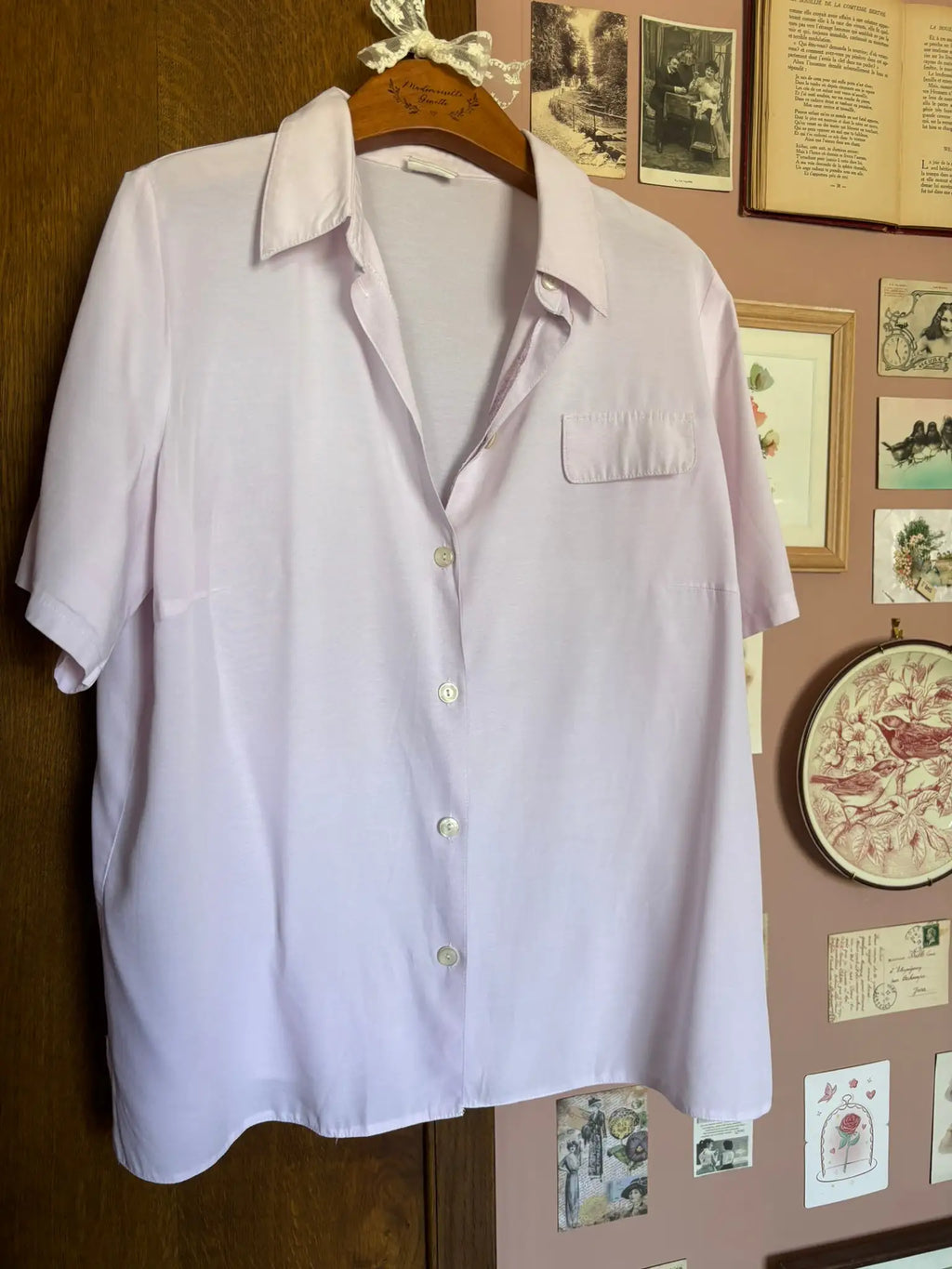 Chemisier lilas pastel – T.44/46 – Vintage années 90/2000