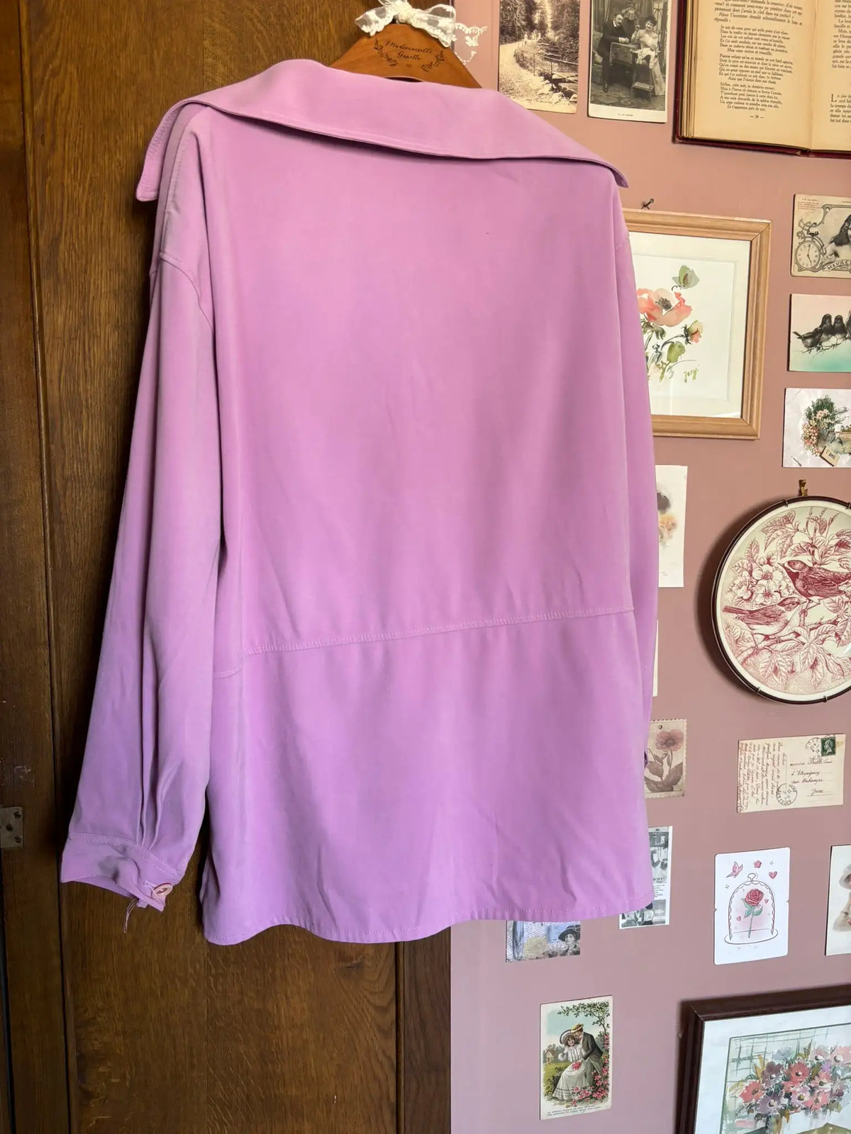 Chemise lilas oversize – Taille 46/48 – Vintage années 80/90