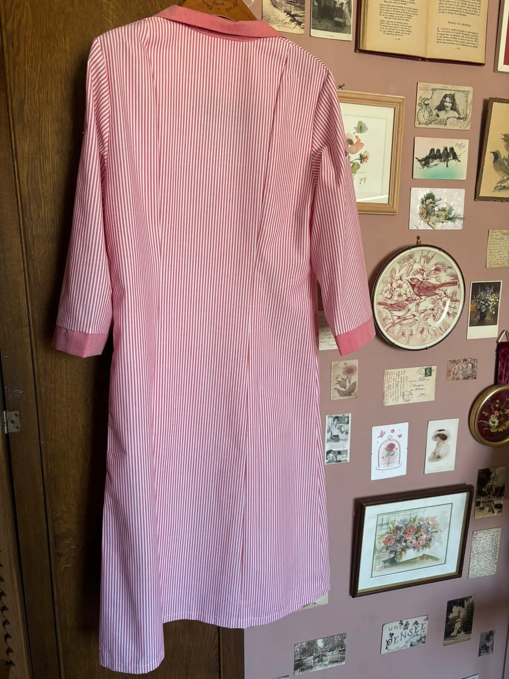 Robe chemise rayée rose – Alsico – T.36 - Vintage- années 2000
