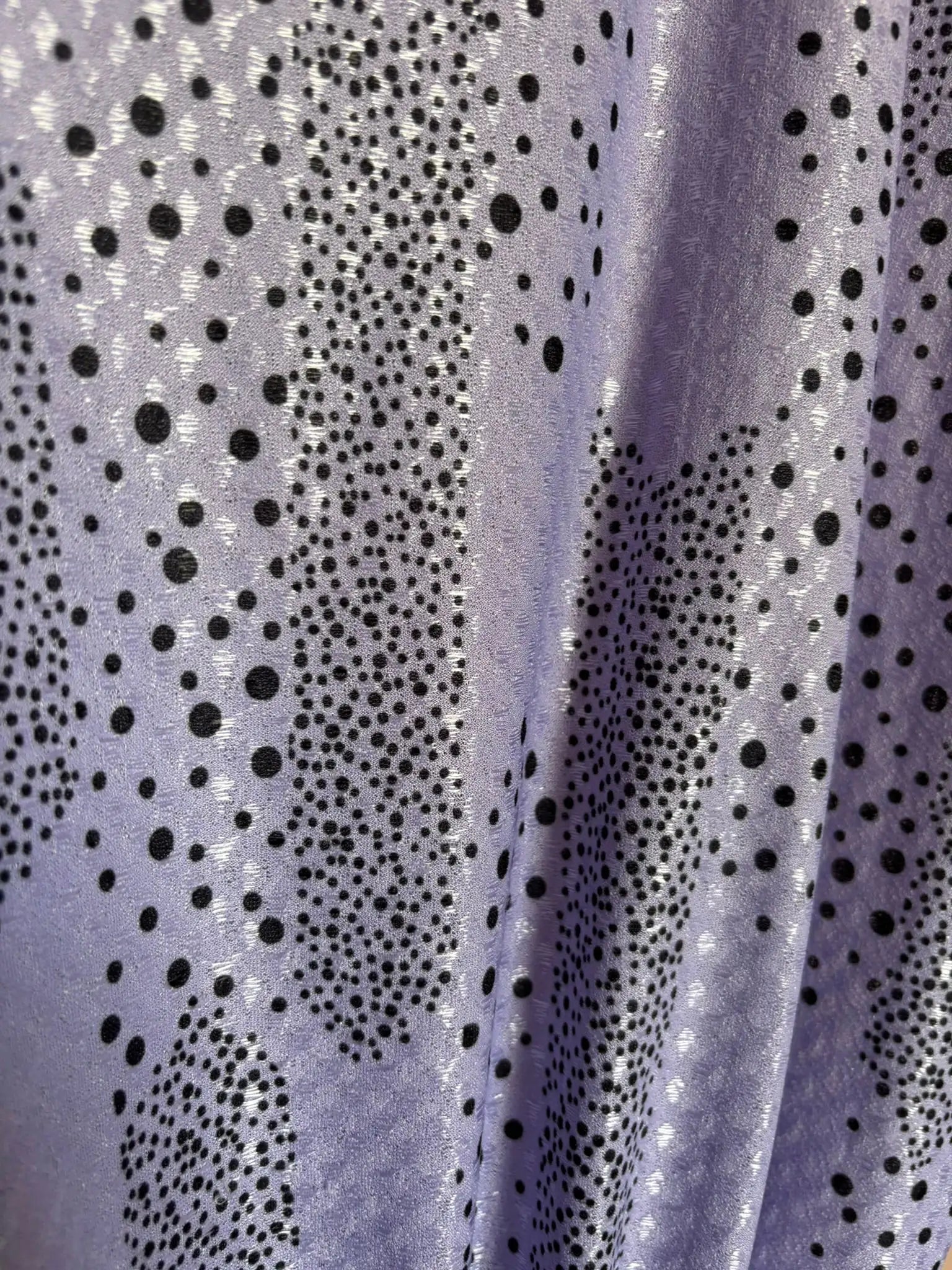 Robe plissée satinée lavande – Vintage – T.42/44– Années 80/90