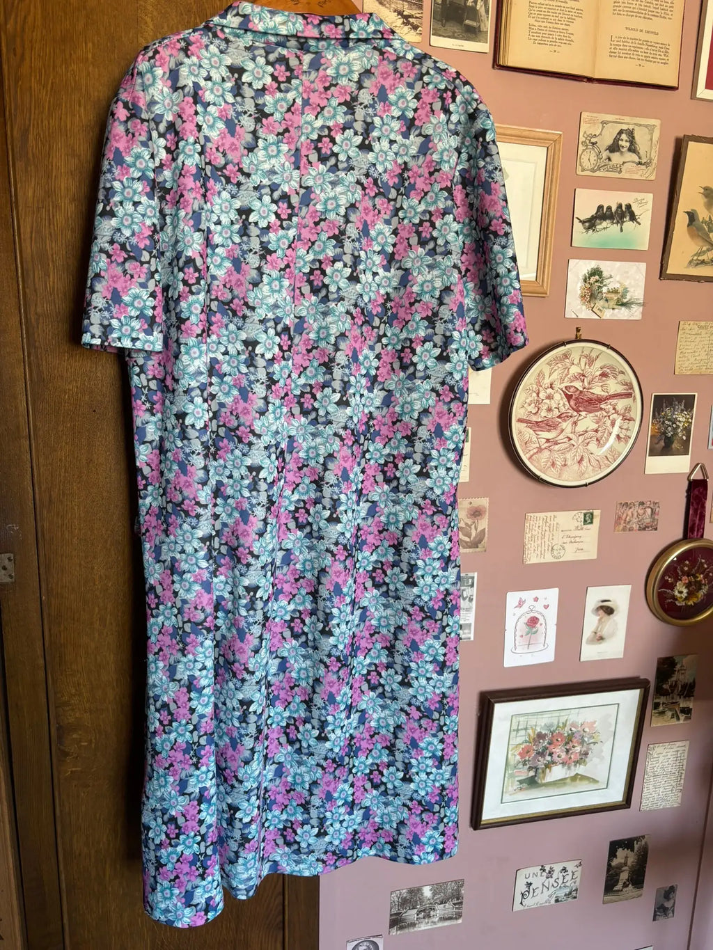 Robe chemise vintage fleurie – T.46/48 – Années 90