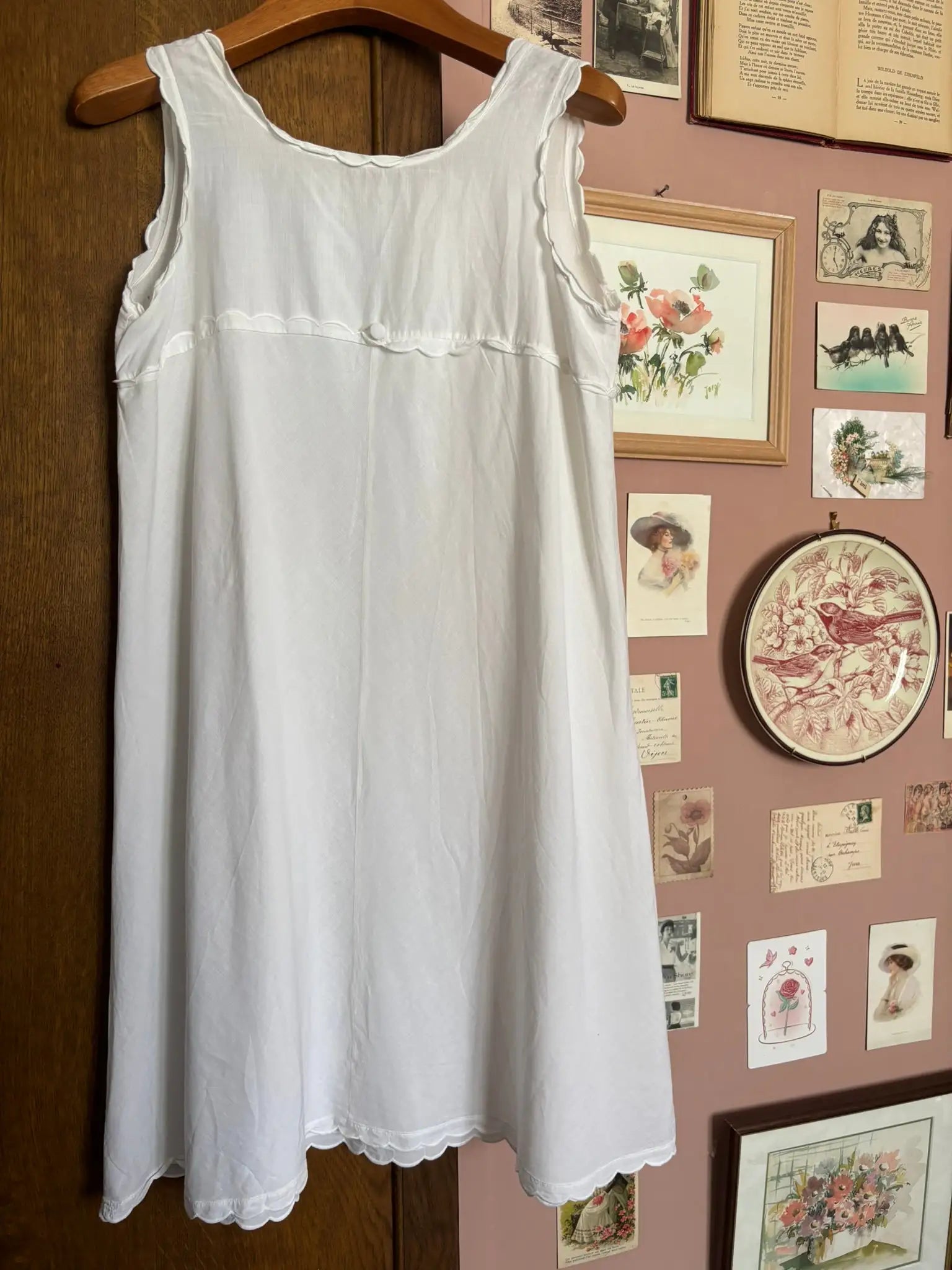 Chemise de nuit vintage blanche – Arlette Vento T.34/36 – Années 70/80