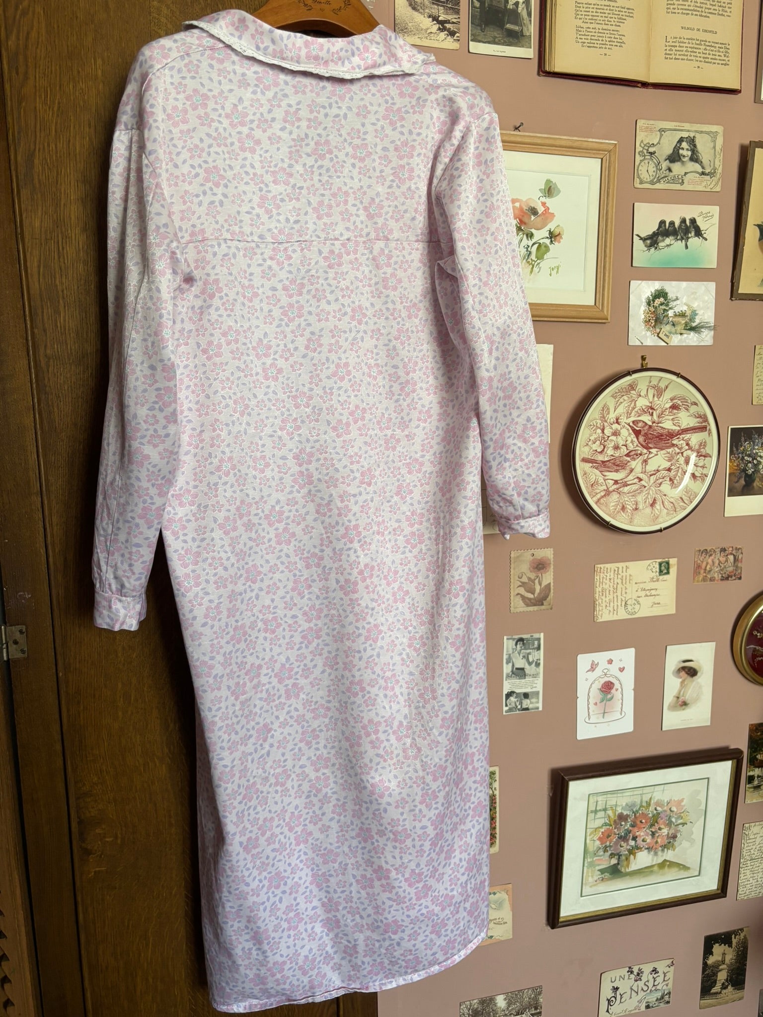 Chemise de nuit fleurie lilas – T.38/40 – Vintage années 80/90
