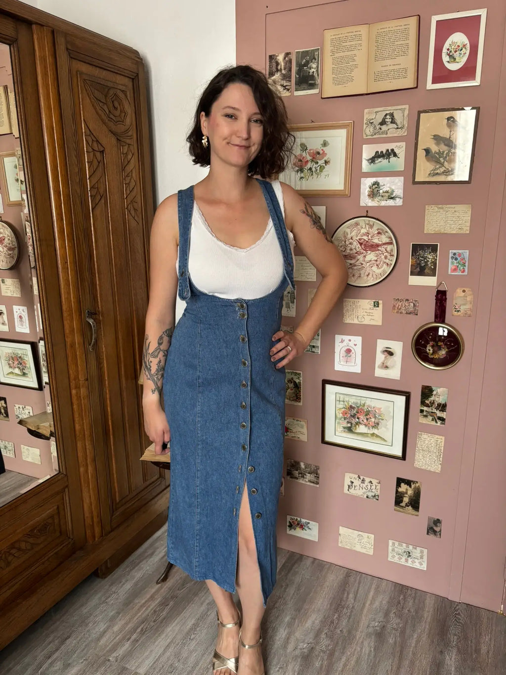Robe salopette en jean – Hennes Collection – T.36- petit 38 - Années 90