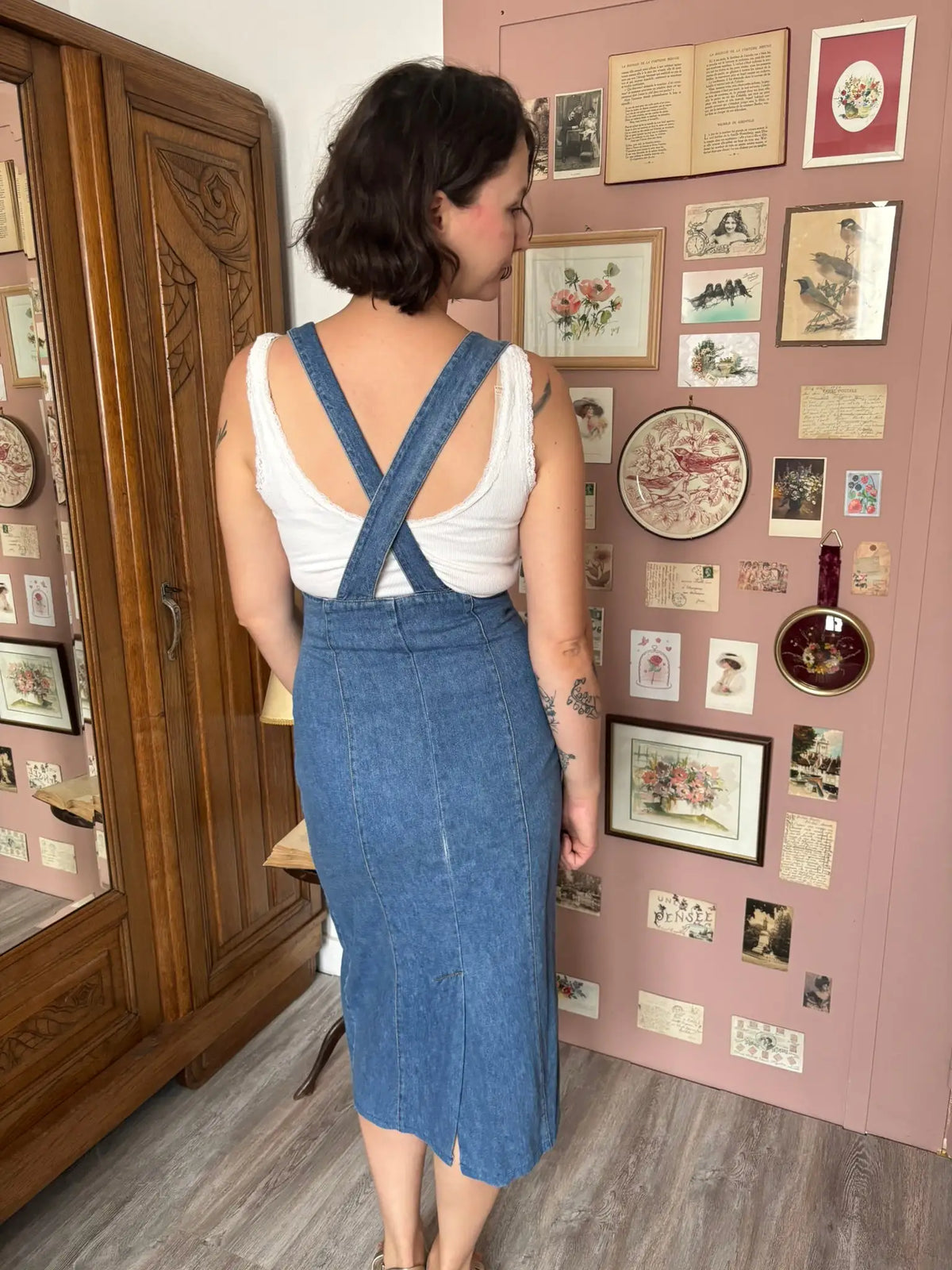 Robe salopette en jean – Hennes Collection – T.36- petit 38 - Années 90