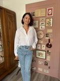 Chemise vintage blanche fluide brodée- Du 38 au 42 – Années 80/90
