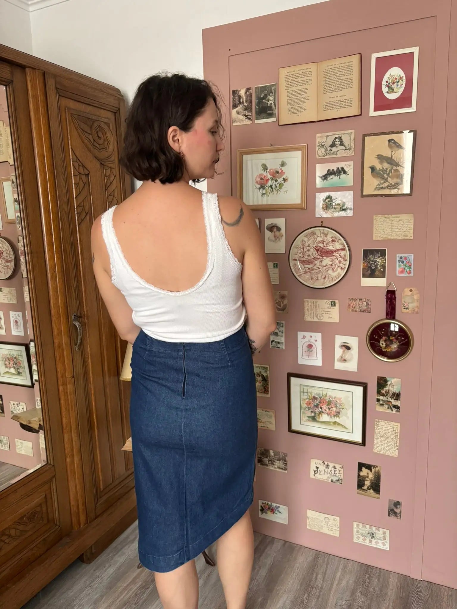 Jupe midi en denim DDP – Y2K – T.38/40 - Années 2000