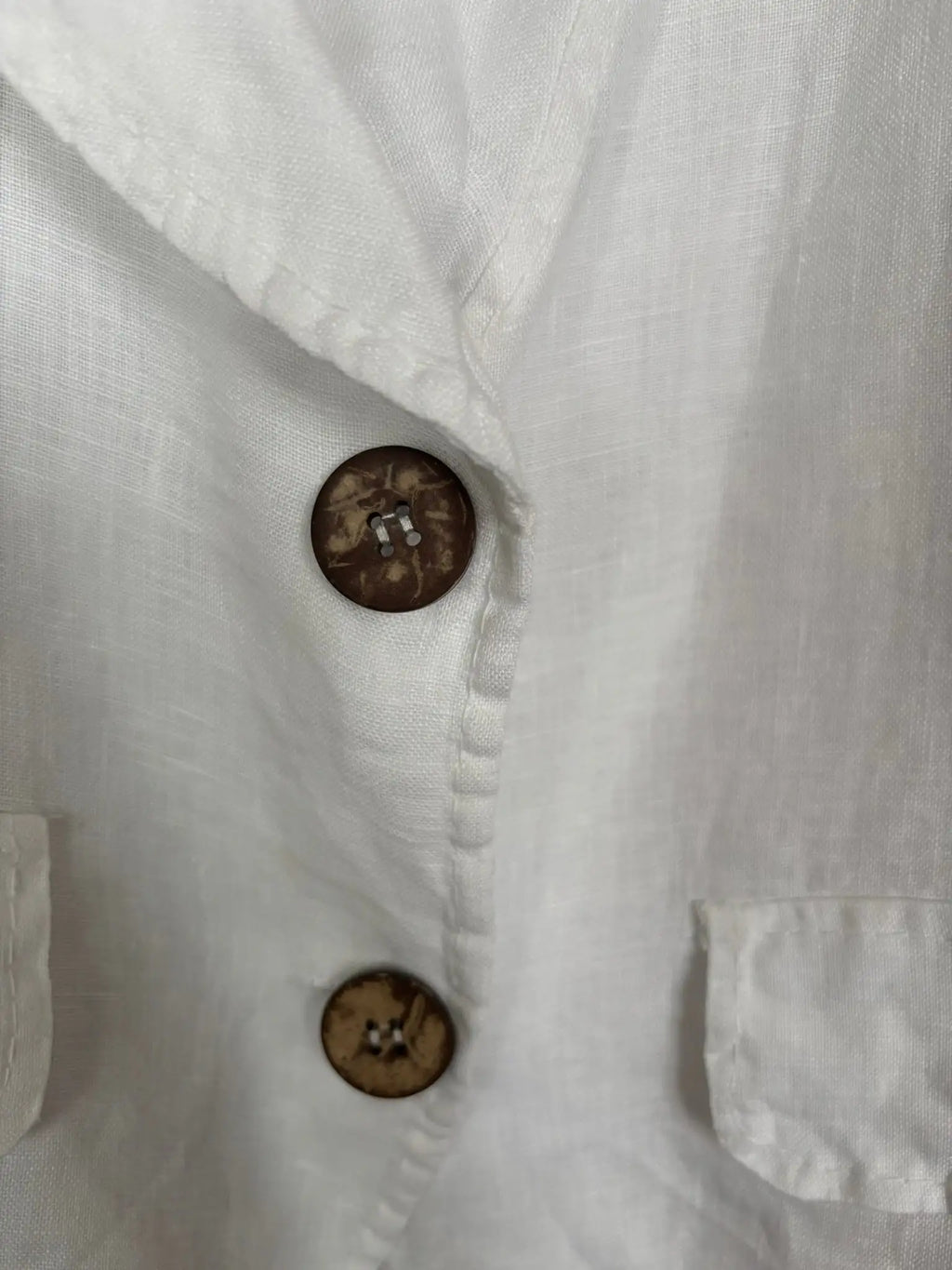 Veste courte blanche en lin – Fabriquée en Italie – T.38/40 - Années 90/2000