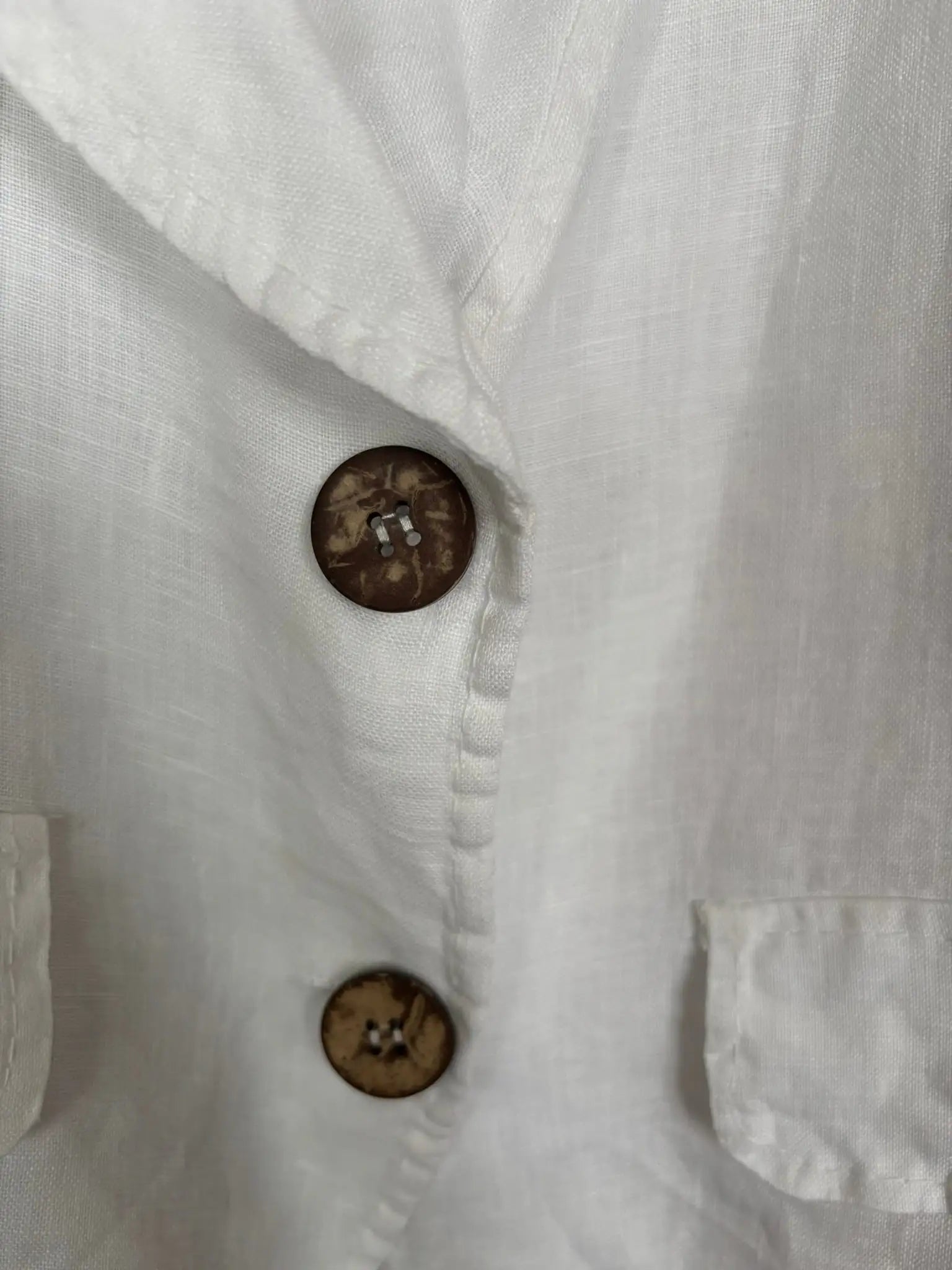 Veste courte blanche en lin – Fabriquée en Italie – T.38/40 - Années 90/2000