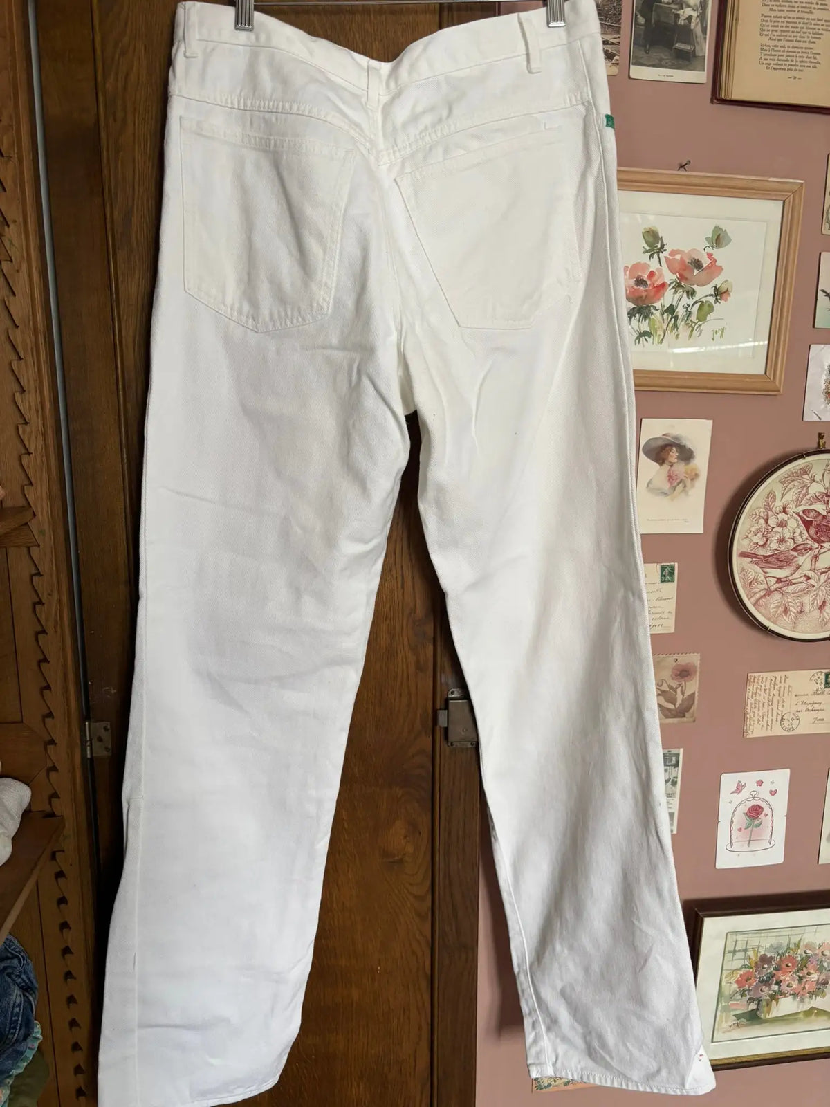Jean blanc taille haute Benetton – Années 90 - T42 - petit 44