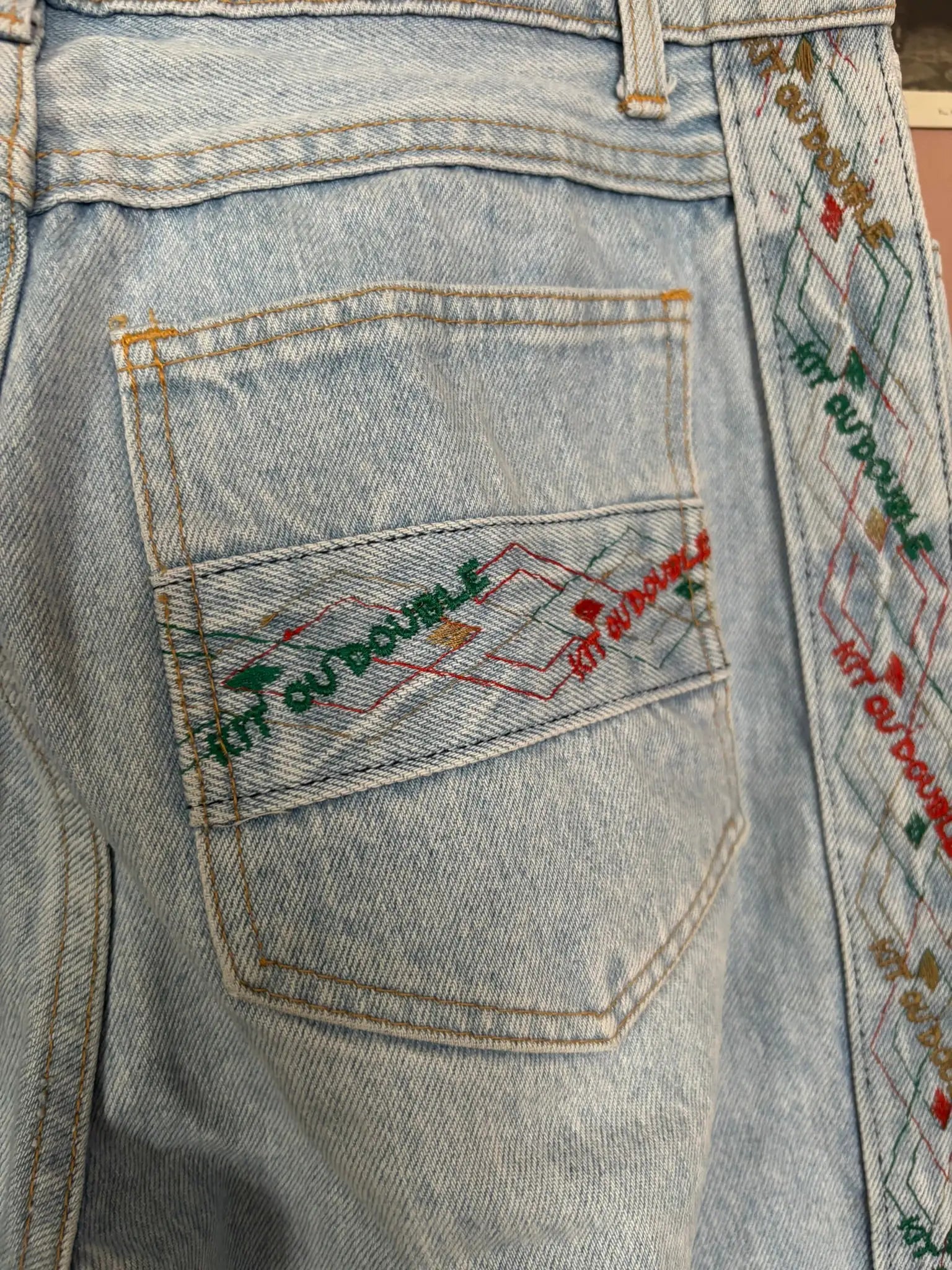 Jean bleu clair taille mi-haute – Kit ou Double T.38/40 – Années 90