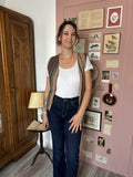 Gilet sans manches réversible rayé – T.36/38 – Vintage années 70