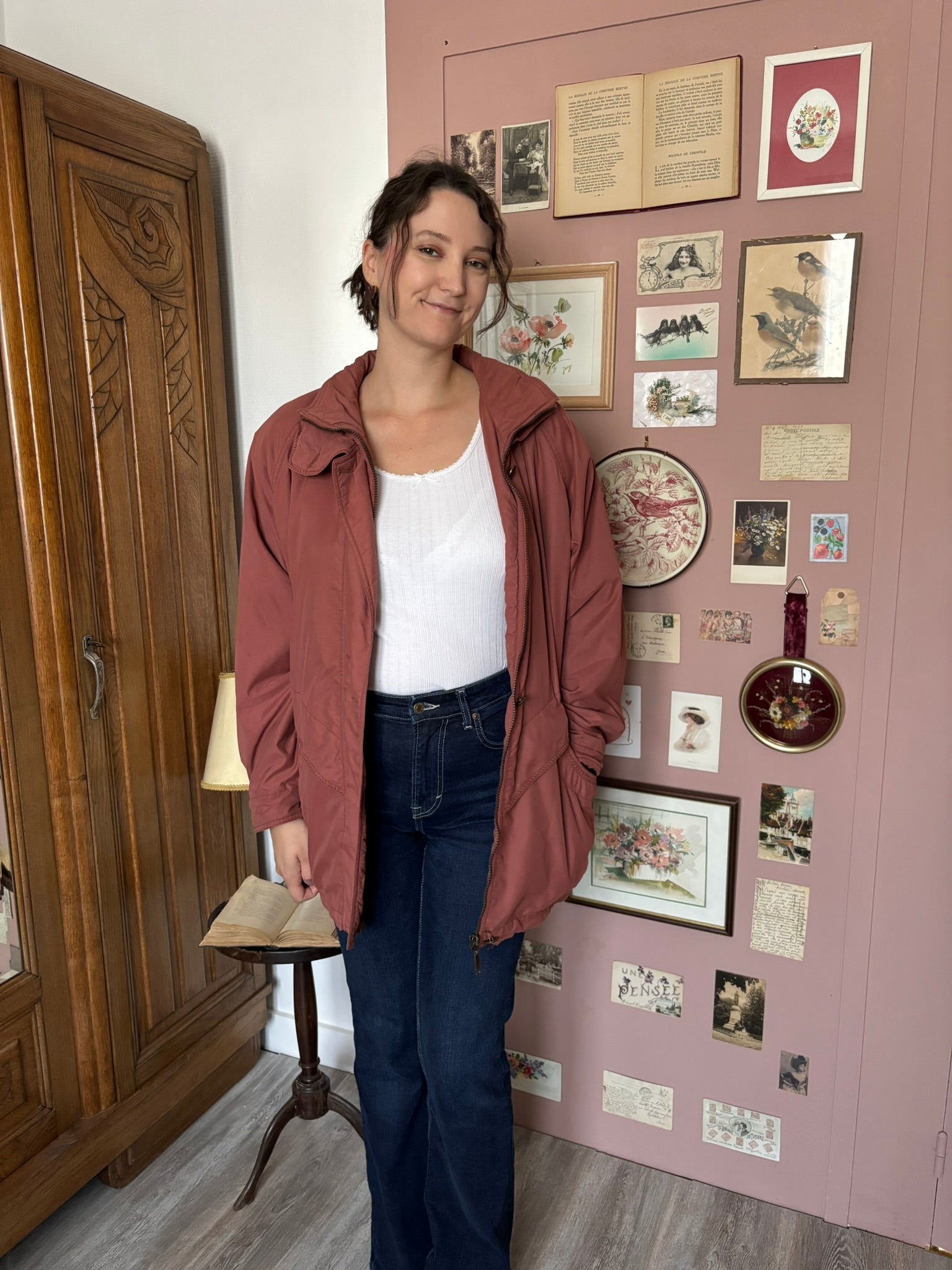 Parka légère terracotta – T.38/40 – Vintage années 90