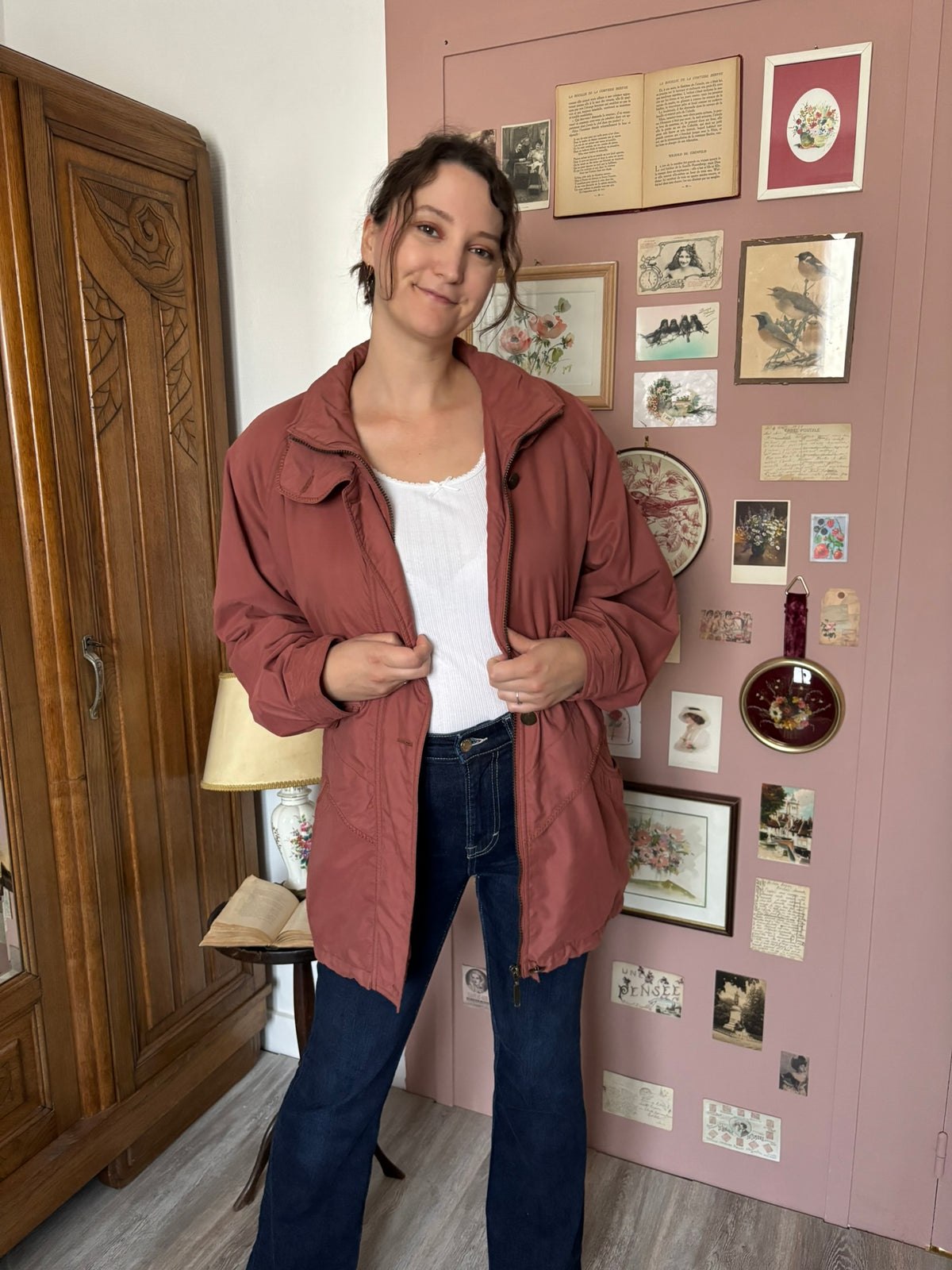 Parka légère terracotta – T.38/40 – Vintage années 90