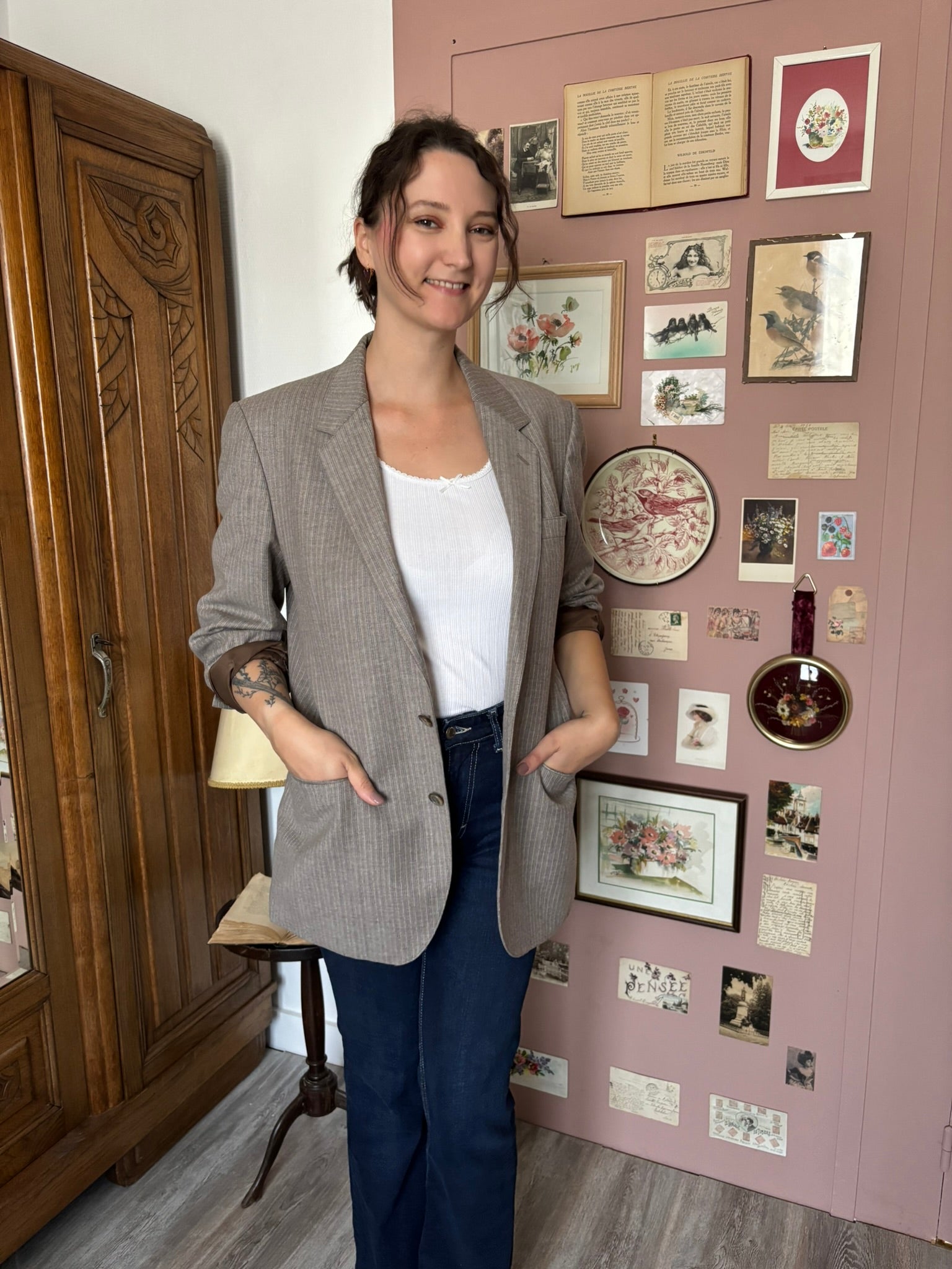 Blazer oversize en laine mélangée – Du 36 au 42 – Vintage années 80/90