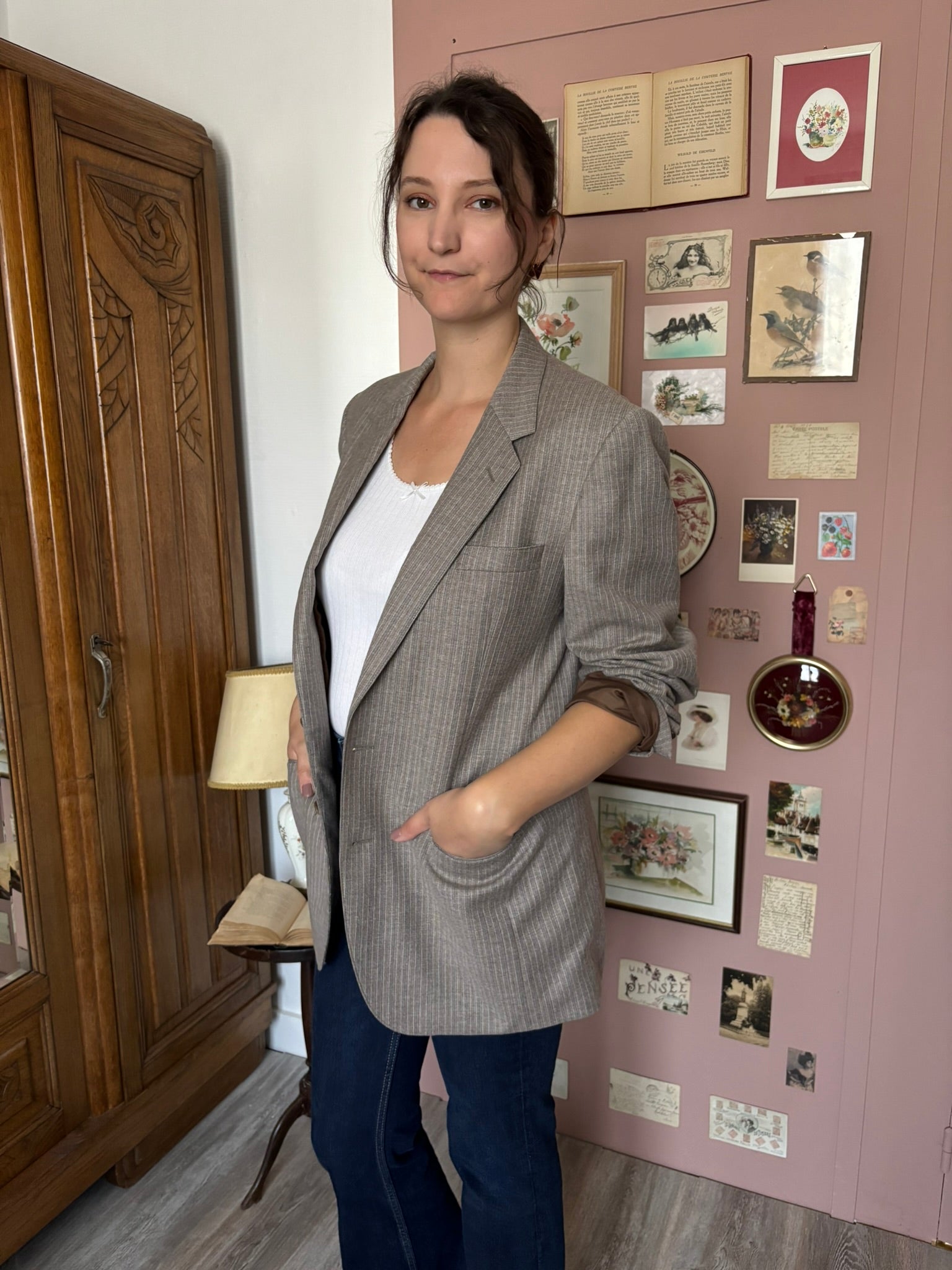 Blazer oversize en laine mélangée – Du 36 au 42 – Vintage années 80/90